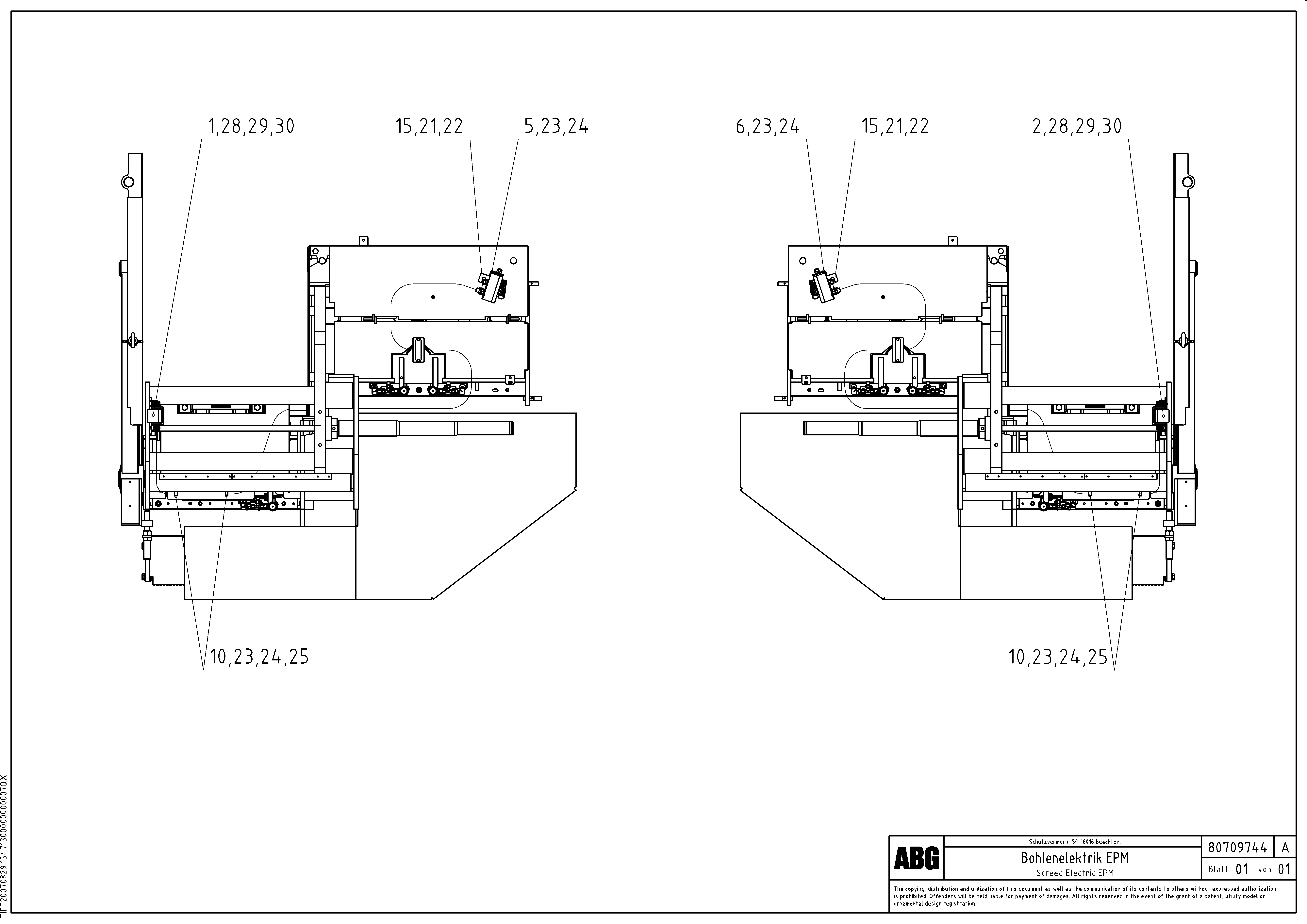 Схема запчастей Volvo ABG8820B - 79279 Electric installation on screed for Epm MB 122 VARIO ATT.SCREEDS 4,5 -12,0M ABG8820, ABG8820B