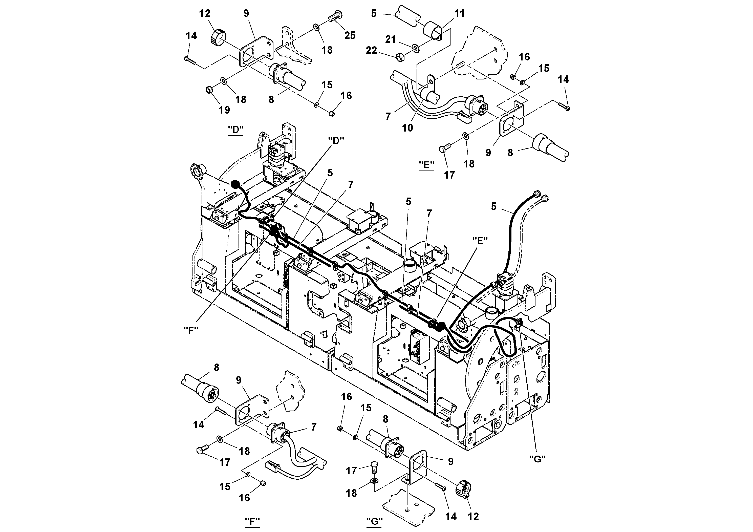 Схема запчастей Volvo OMNI 318 SCREED PF6110, PF6160, PF6170 - 25112 Electrical Installation 