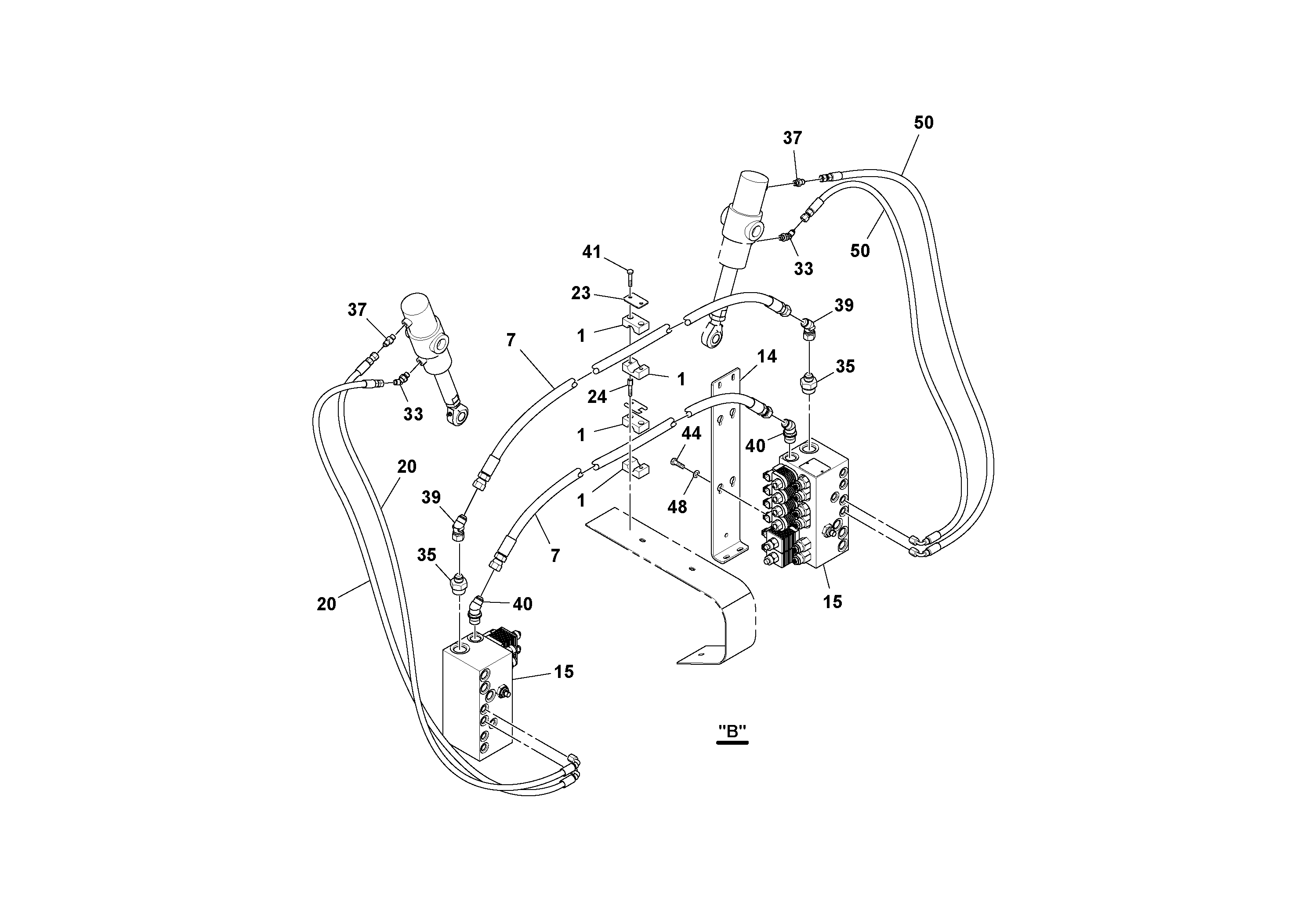 Схема запчастей Volvo OMNI 318 SCREED PF6110, PF6160, PF6170 - 26262 Extension Hydraulic Installation 