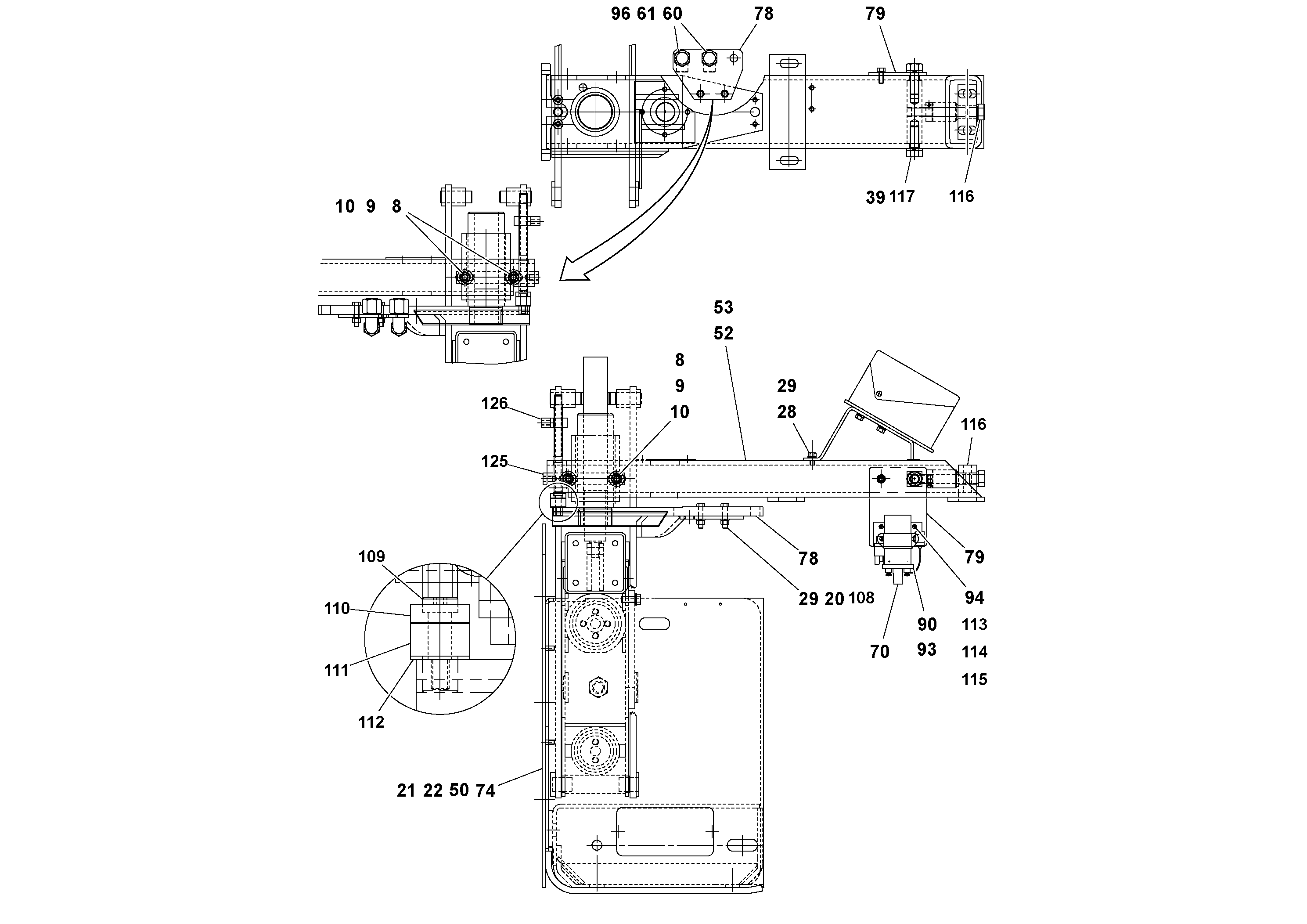 Схема запчастей Volvo OMNI IIIA - 58001 Extension Assembly 