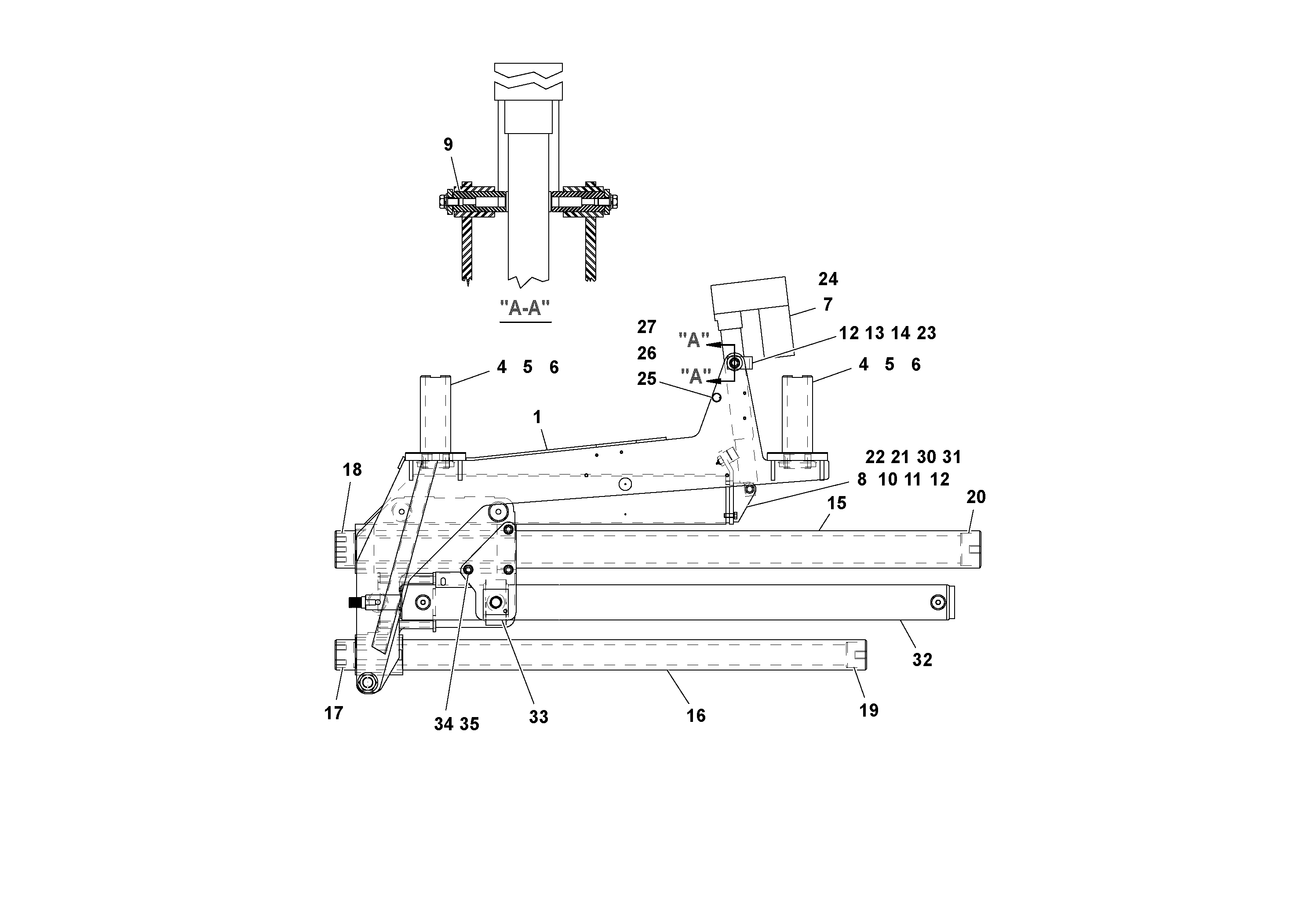Схема запчастей Volvo OMNI IIIA - 58002 Extension Guide Assembly 