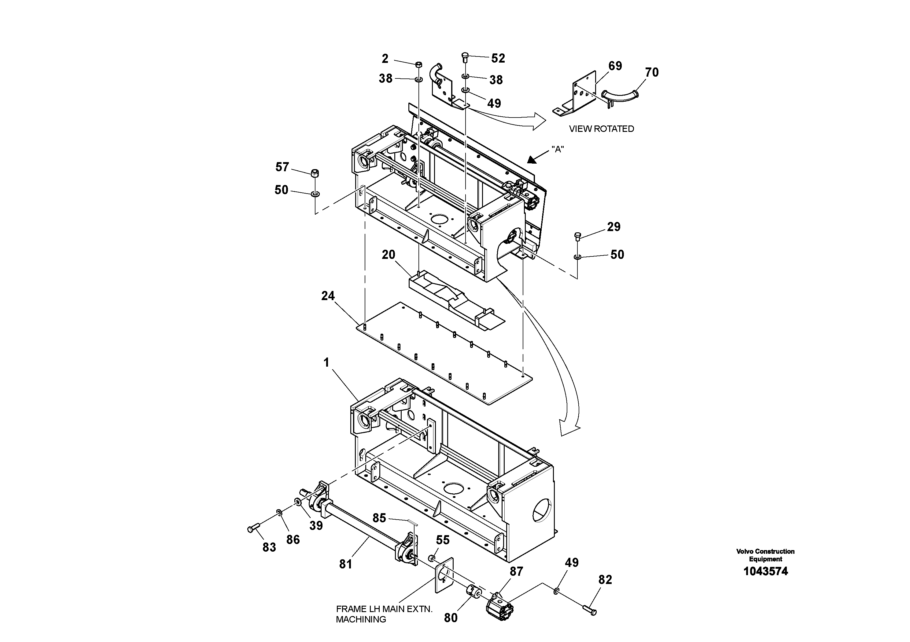 Схема запчастей Volvo OMNI V S/N 0847508049 - - 14923 Hydraulic Extension - Screed Assembly 
