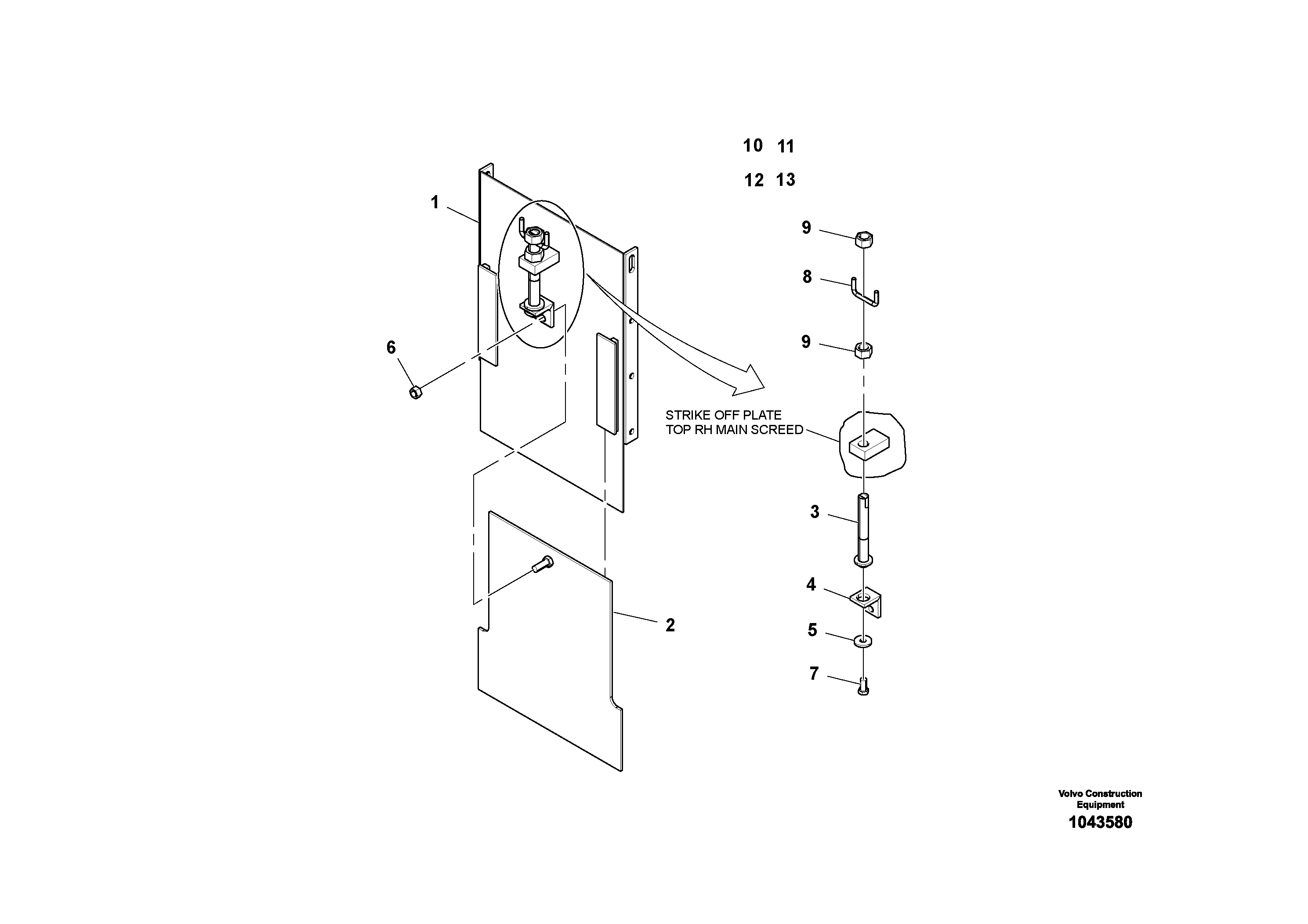 Схема запчастей Volvo OMNI V S/N 0847508049 - - 47600 Strike-off Plate Bolt-On Extension Assembly 