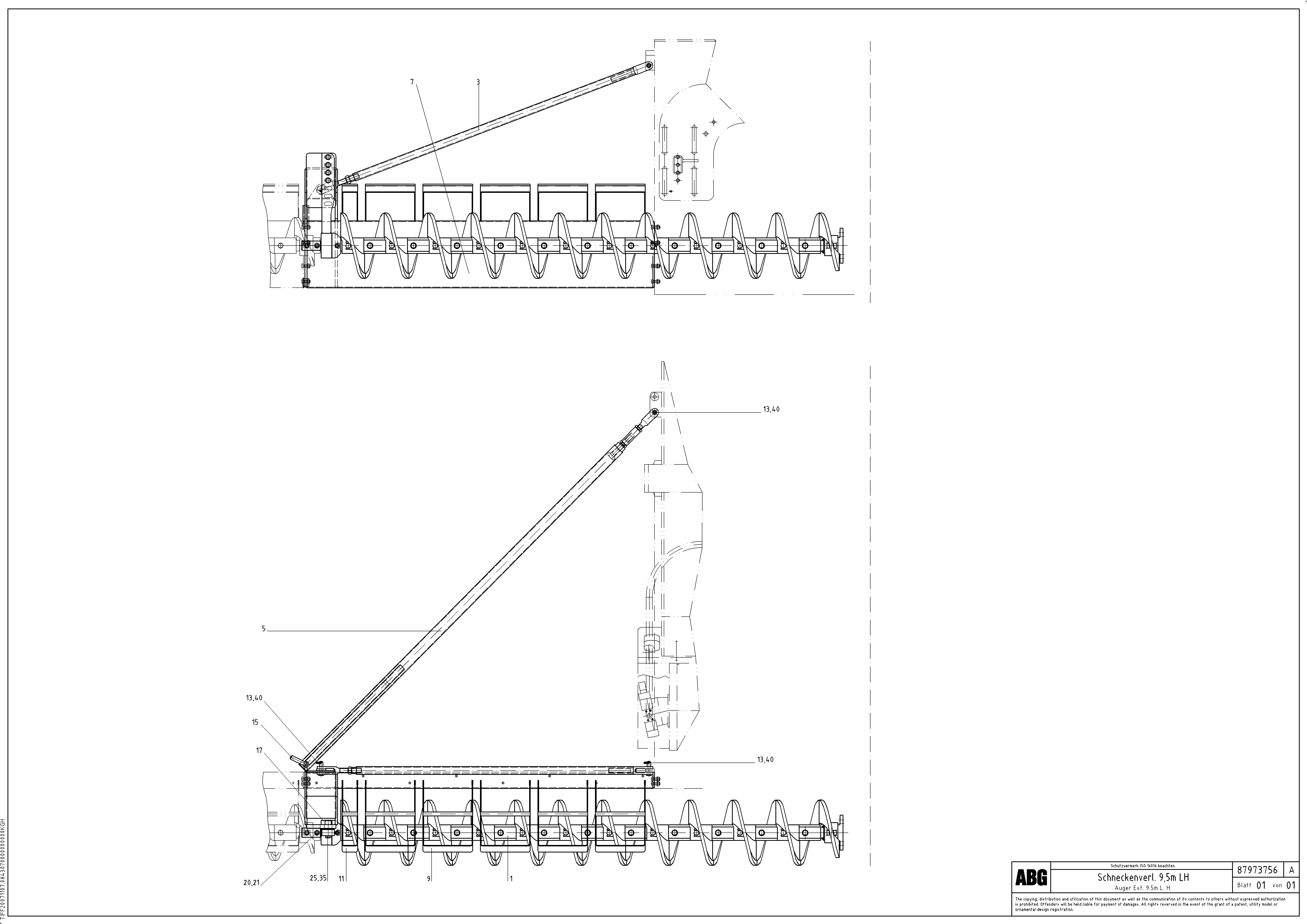 Схема запчастей Volvo VDT 120 ATT. SCREEDS 3,0 -13,0M ABG9820 - 67176 Auger extension 