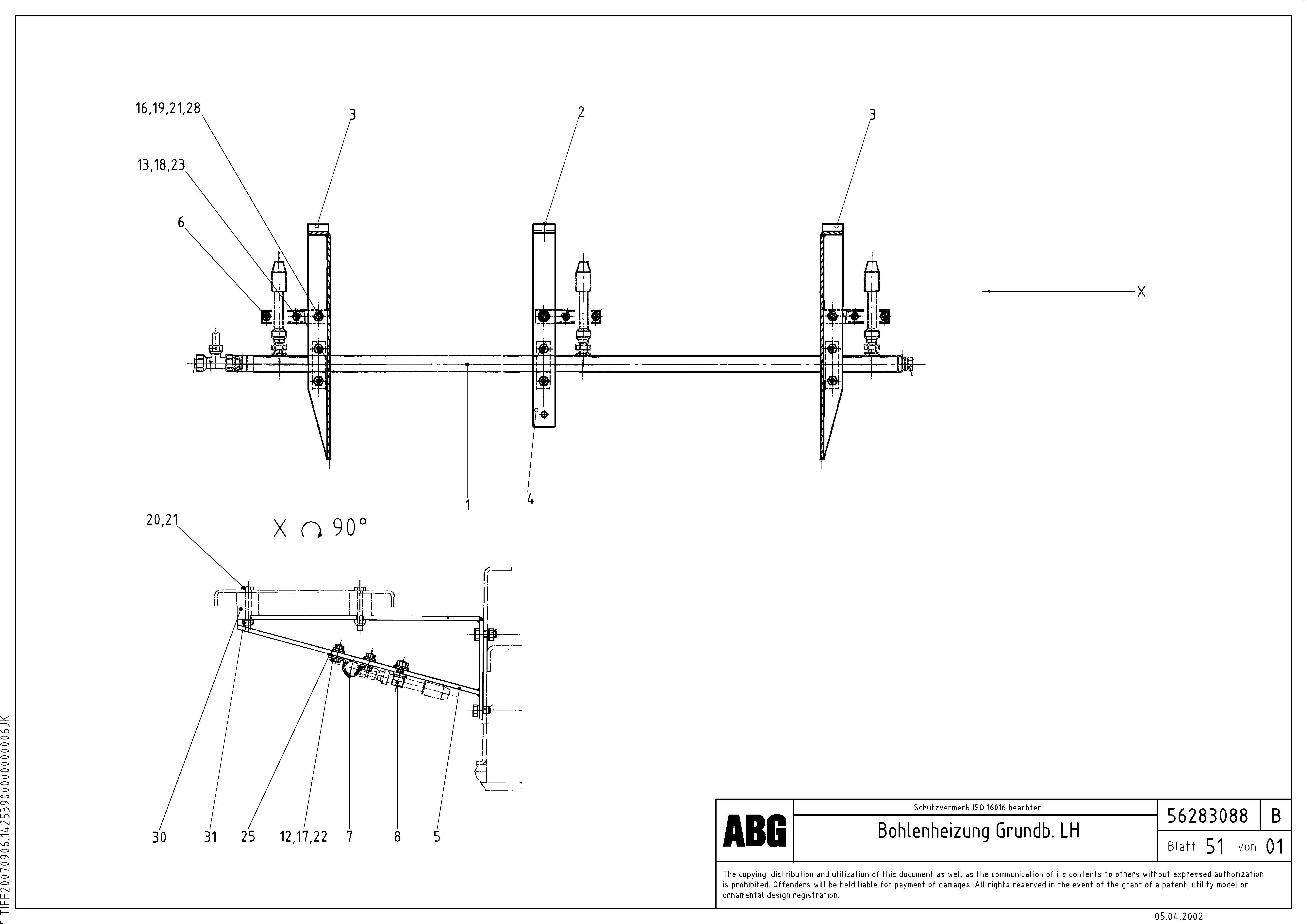 Схема запчастей Volvo MB 120 ATT. SCREEDS 3,0 -16,0M ABG9820 - 66508 Gas heating for basic screed 