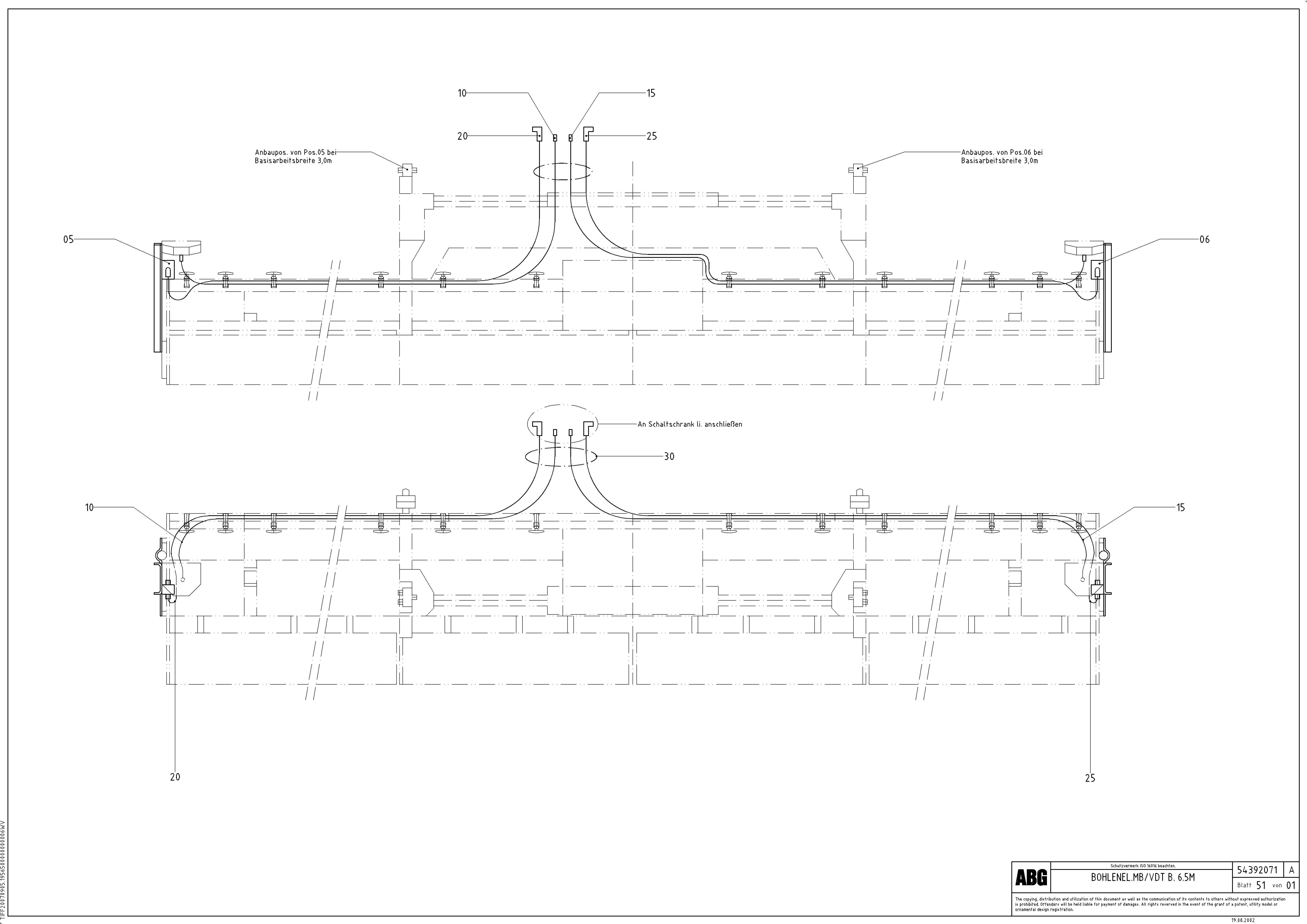 Схема запчастей Volvo MB 120 ATT. SCREEDS 3,0 -16,0M ABG9820 - 64568 Electrical installations 