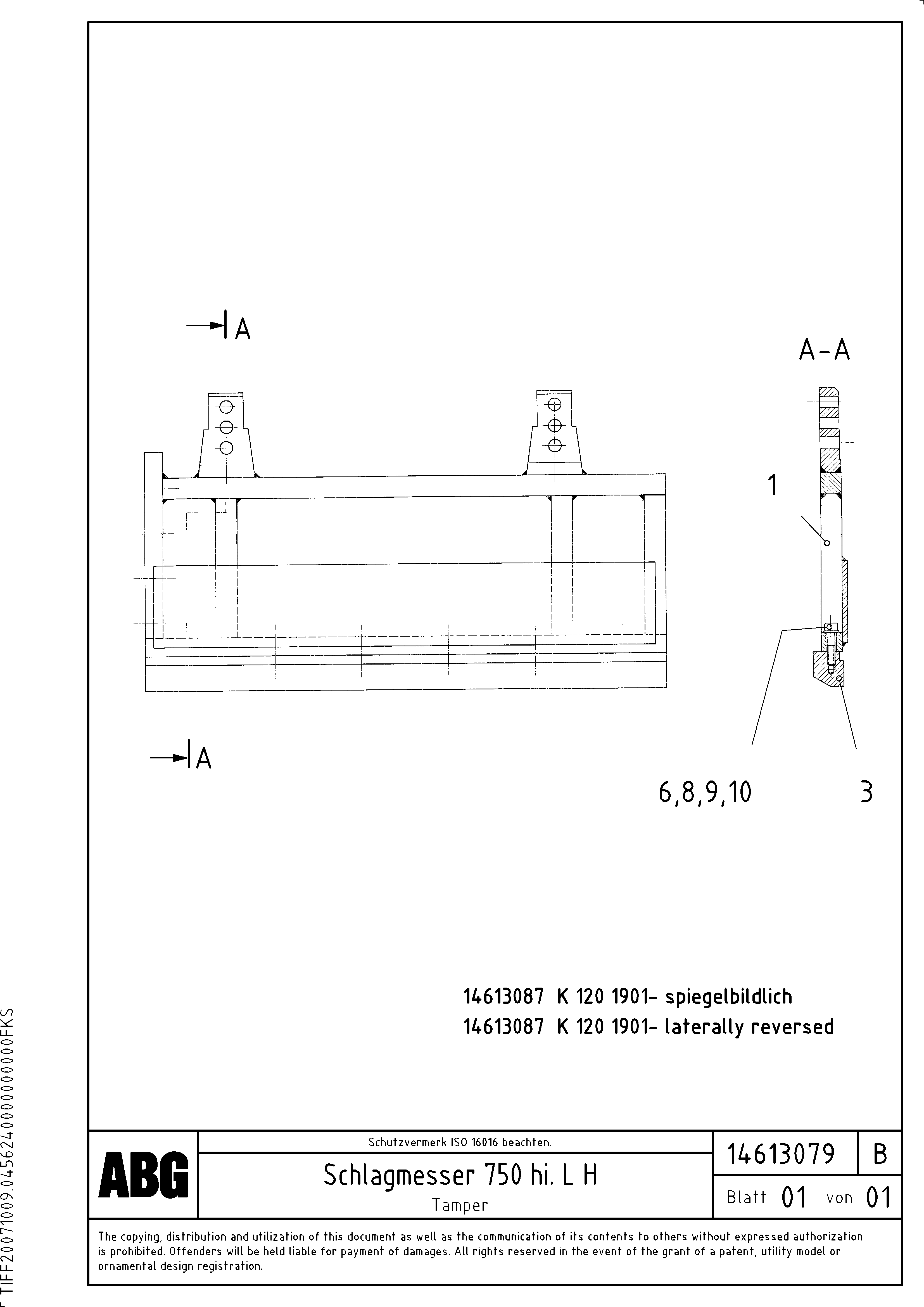 Схема запчастей Volvo MB 120 ATT. SCREEDS 3,0 -16,0M ABG9820 - 62450 Tamper for basic screed 