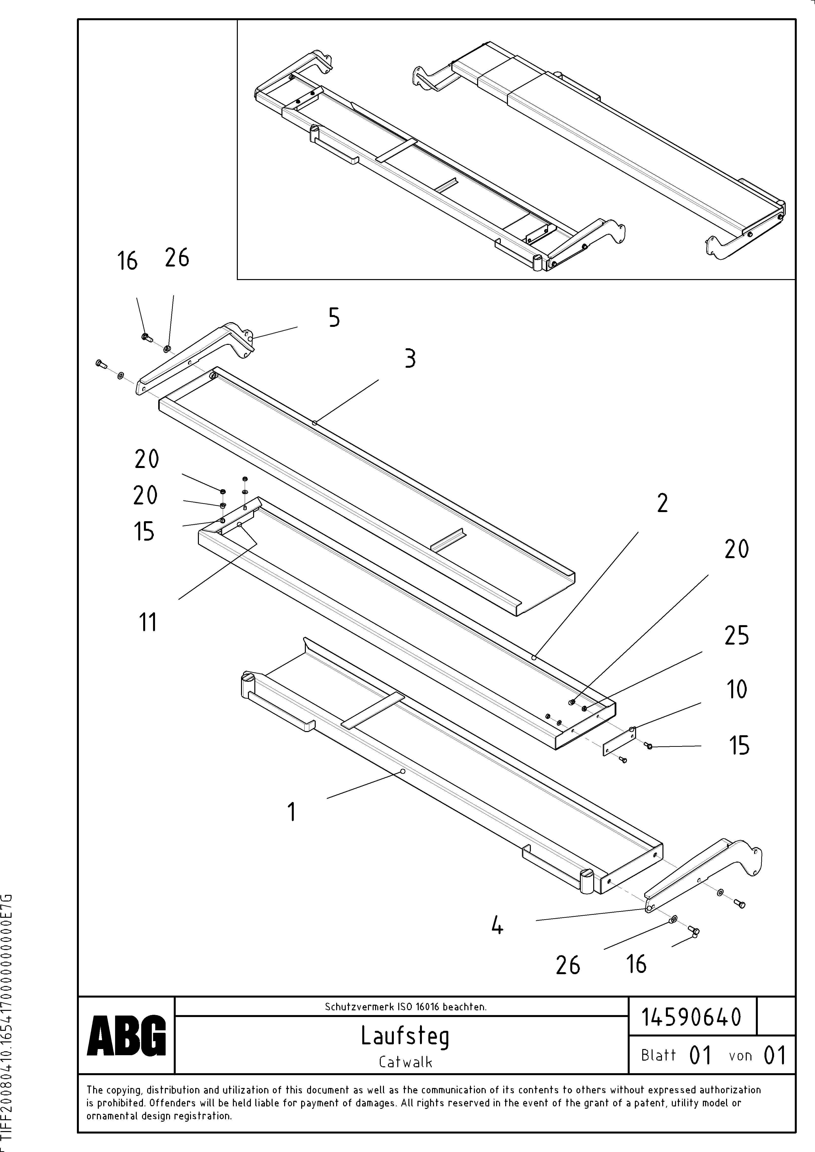 Схема запчастей Volvo VB-V 50 ATT. SCREEDS 2,0 - 5,0M ABG3870 - 62707 Catwalk 