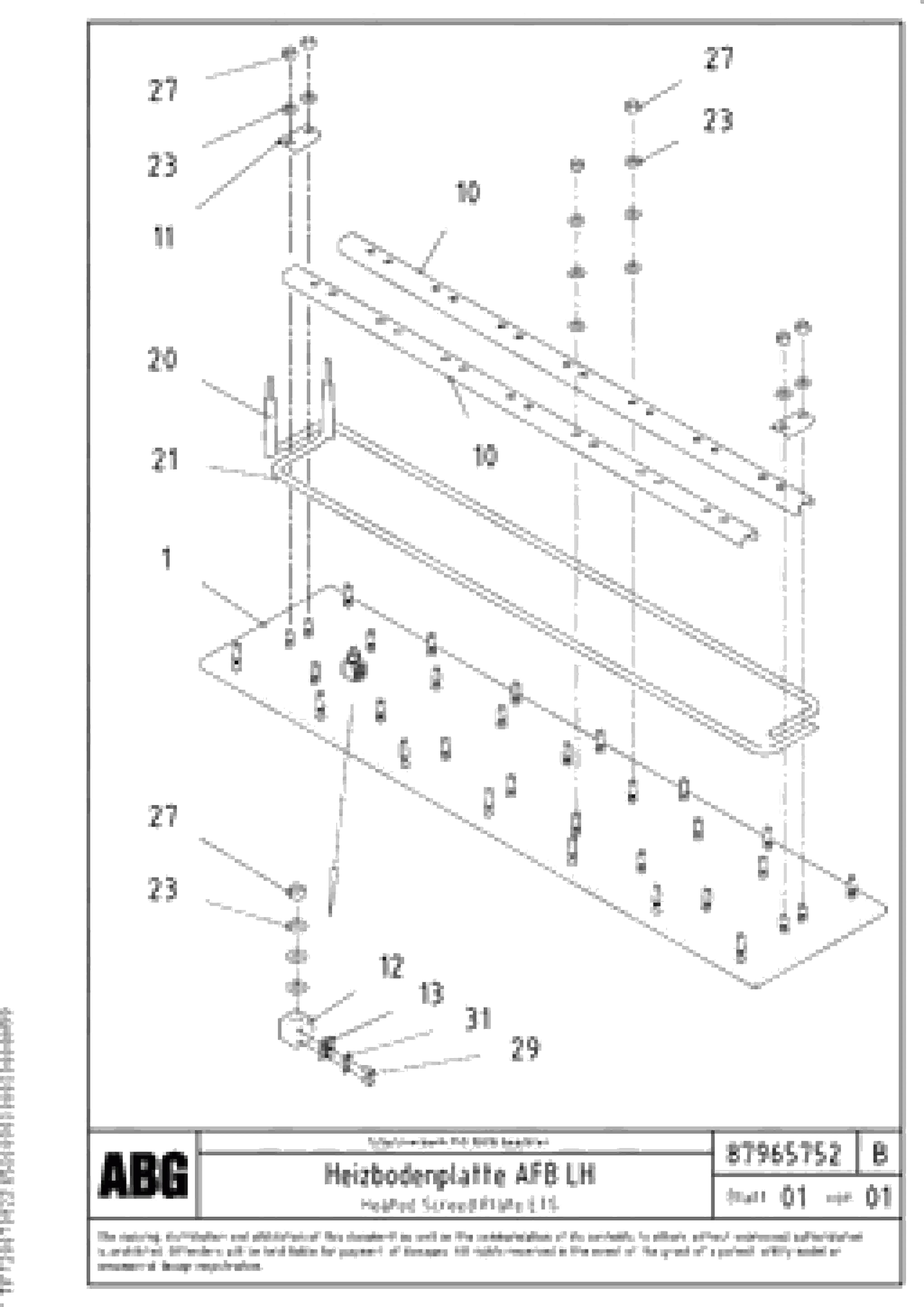 Схема запчастей Volvo OMNI 1021 ATT. SCREEDS 3,0 - 9,0M PF6110 PF6160/PF6170 - 89122 Heated base plate for extendable screed 