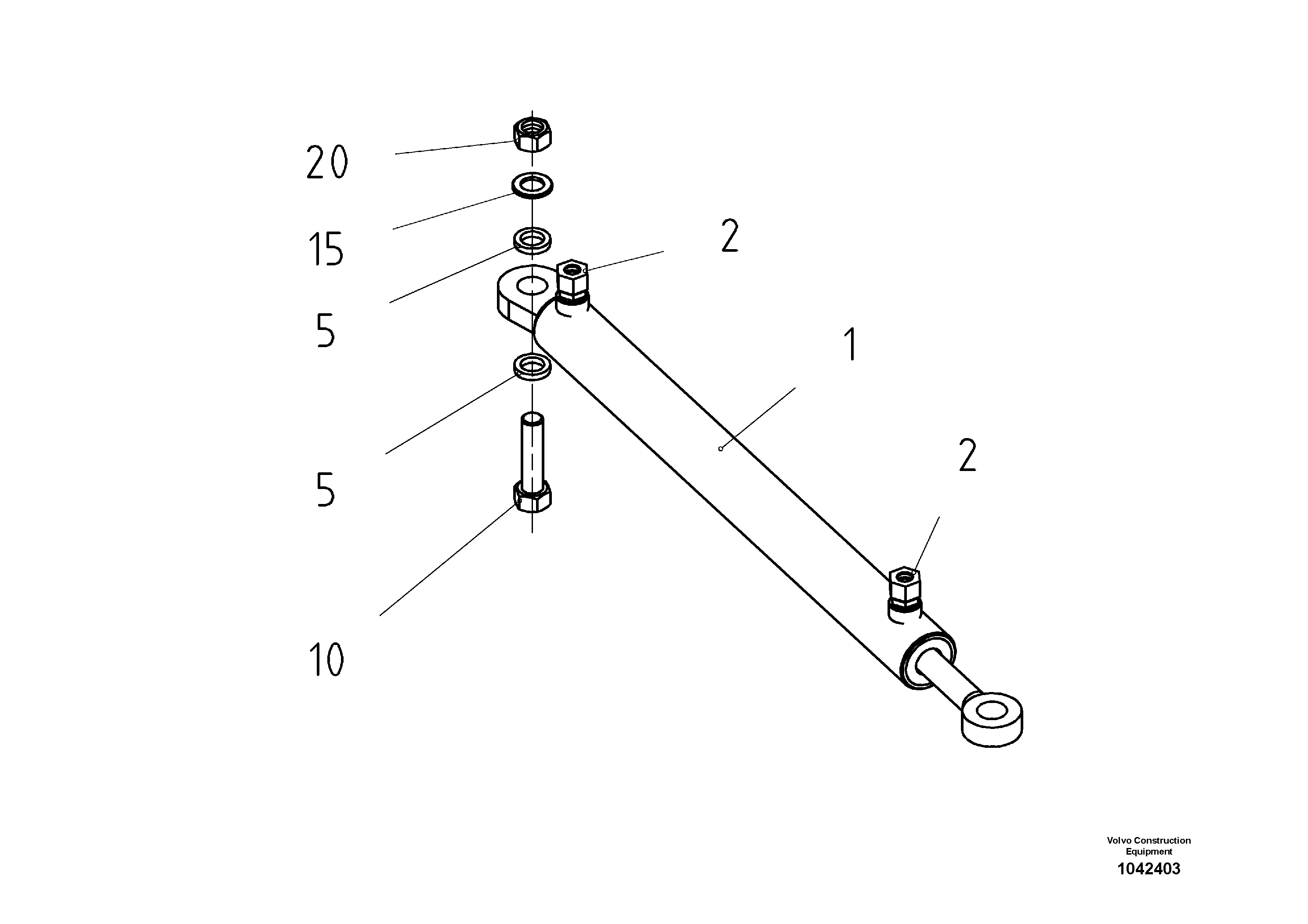 Схема запчастей Volvo MB 122 VARIO ATT.SCREEDS 4,5 -12,0M ABG8820, ABG8820B - 69583 Cylinder for tension device 