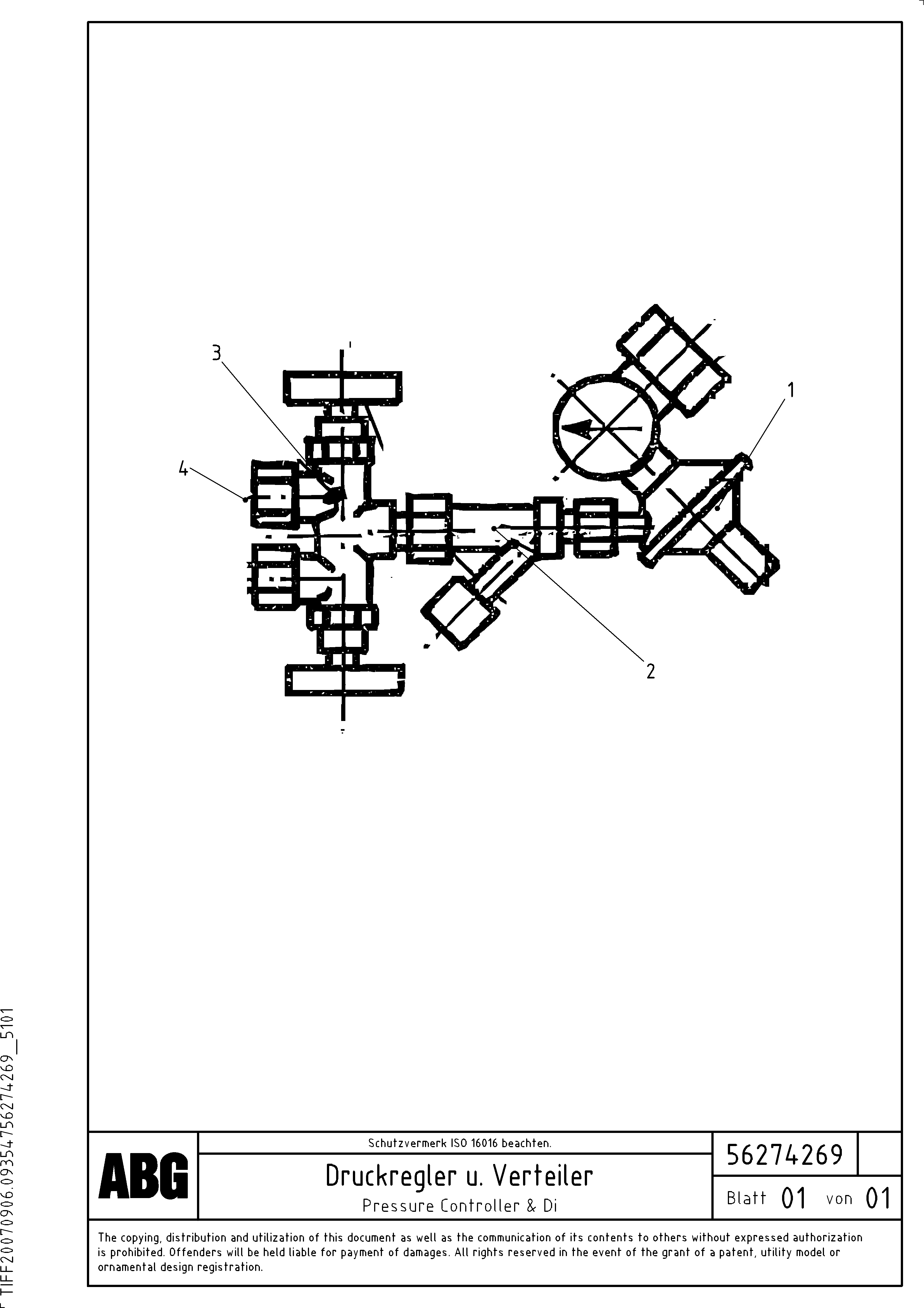 Схема запчастей Volvo MB 122 - 76062 Pressure controll and distributor for gas heating MB 122 ATT. SCREEDS 2,5 -10,0M ABG7820, ABG7820B