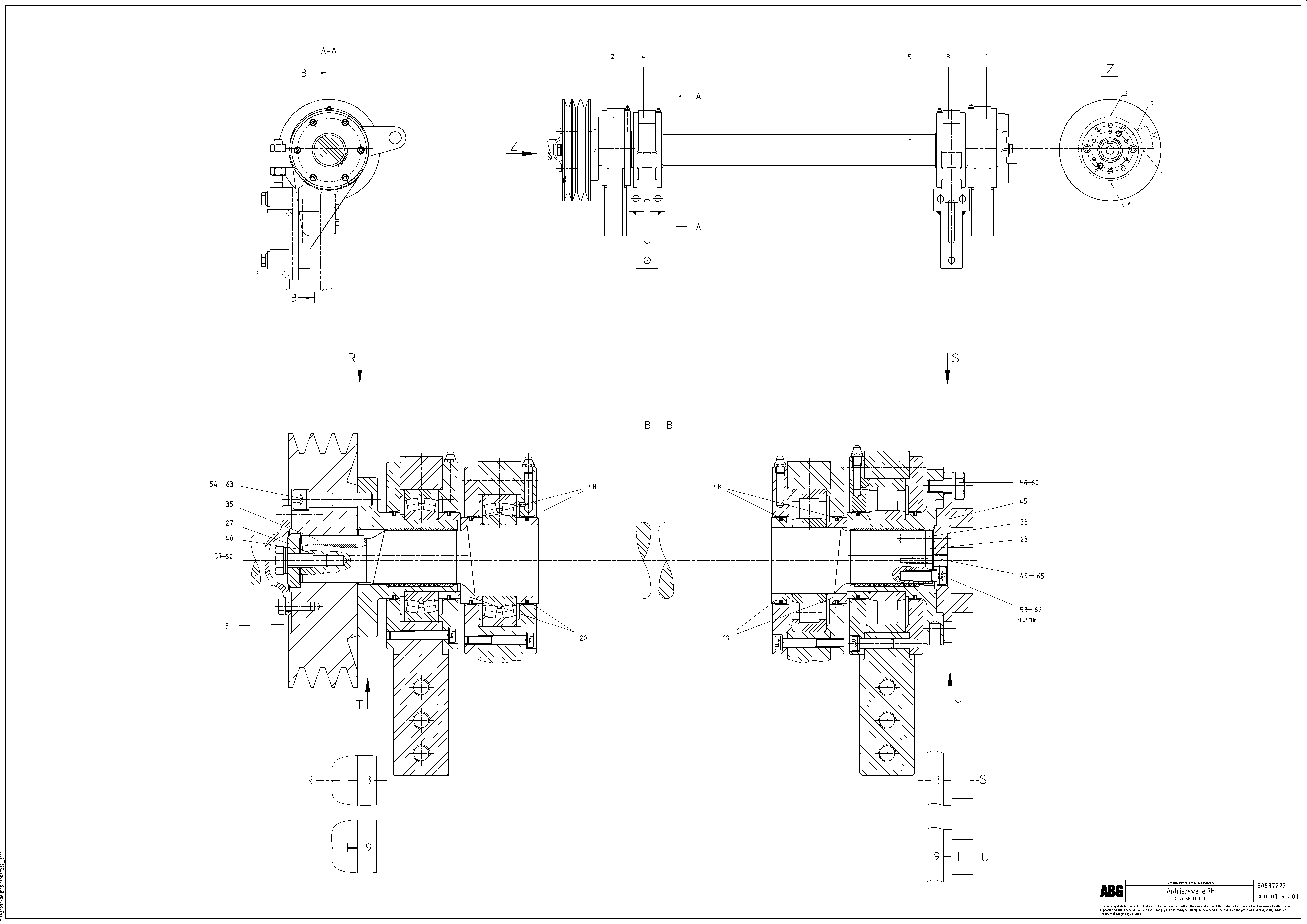 Схема запчастей Volvo MB 122 - 77339 Tamper drive shaft for tamper/basic screed MB 122 ATT. SCREEDS 2,5 -12,0M ABG8820, ABG8820B