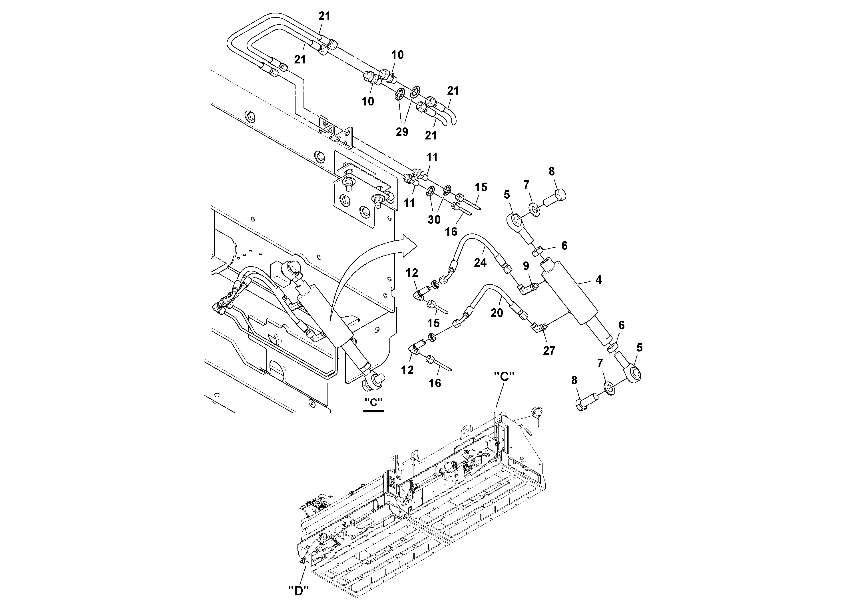Схема запчастей Volvo Ultimat - 74609 Hydraulic installation ULTIMAT 200