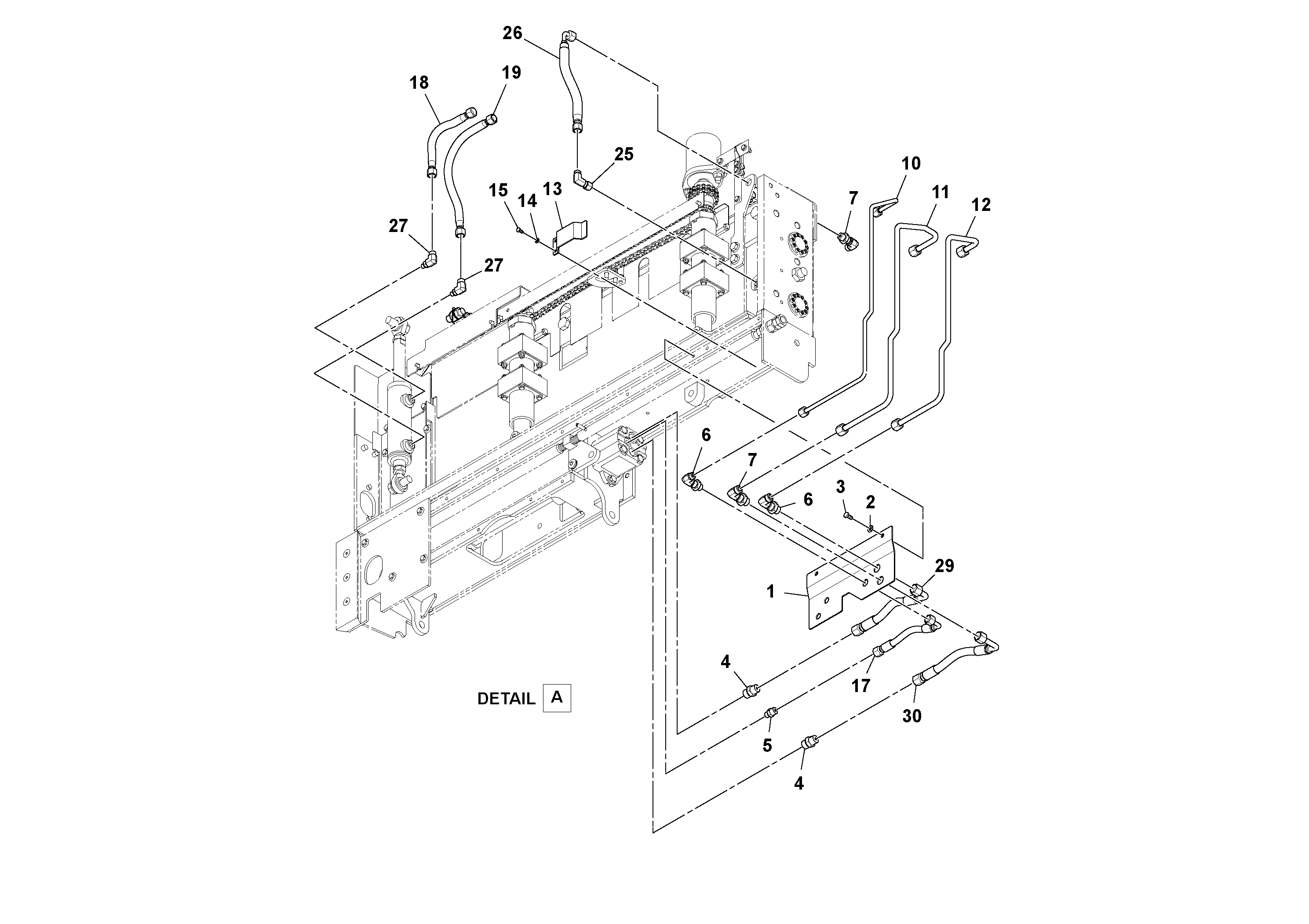 Схема запчастей Volvo Ultimat - 75239 Extension Hydraulic Installation ULTIMAT 200