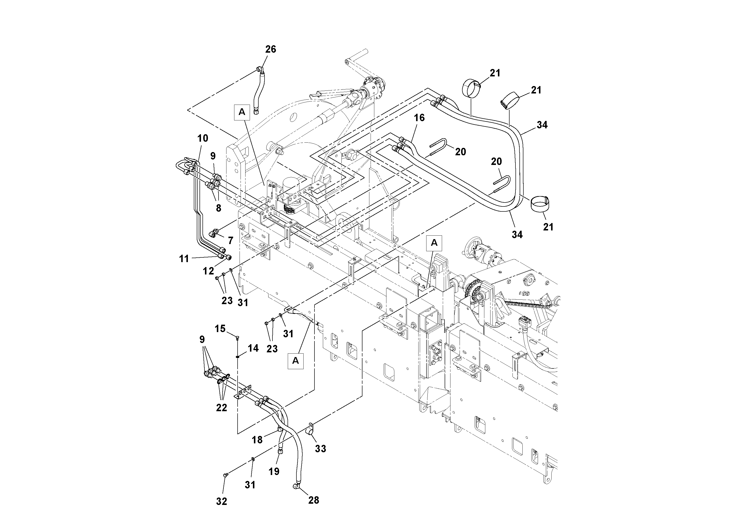 Схема запчастей Volvo Ultimat - 75911 Extension Hydraulic Installation ULTIMAT 200