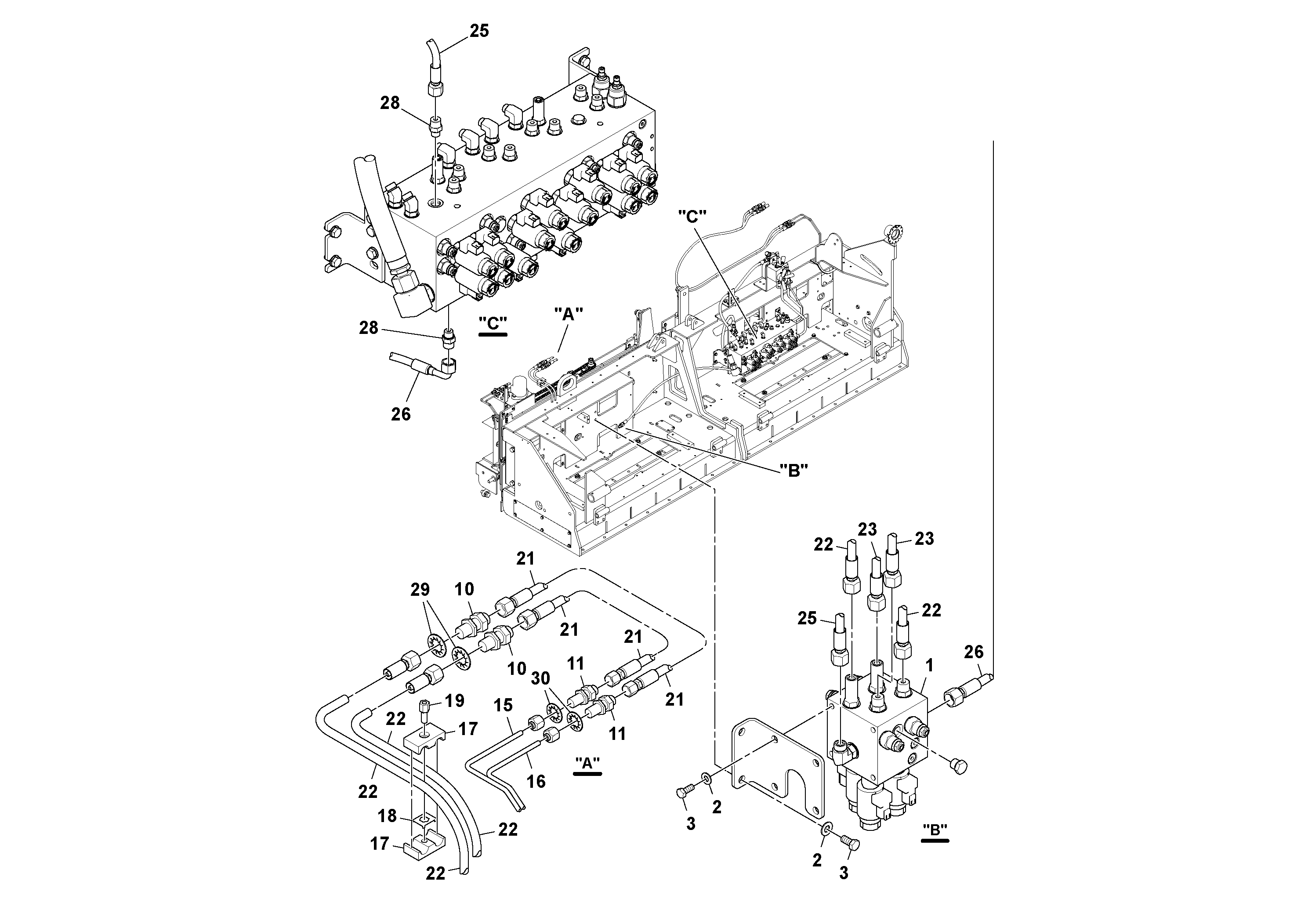 Схема запчастей Volvo Ultimat - 78185 Hydraulic installation ULTIMAT 200