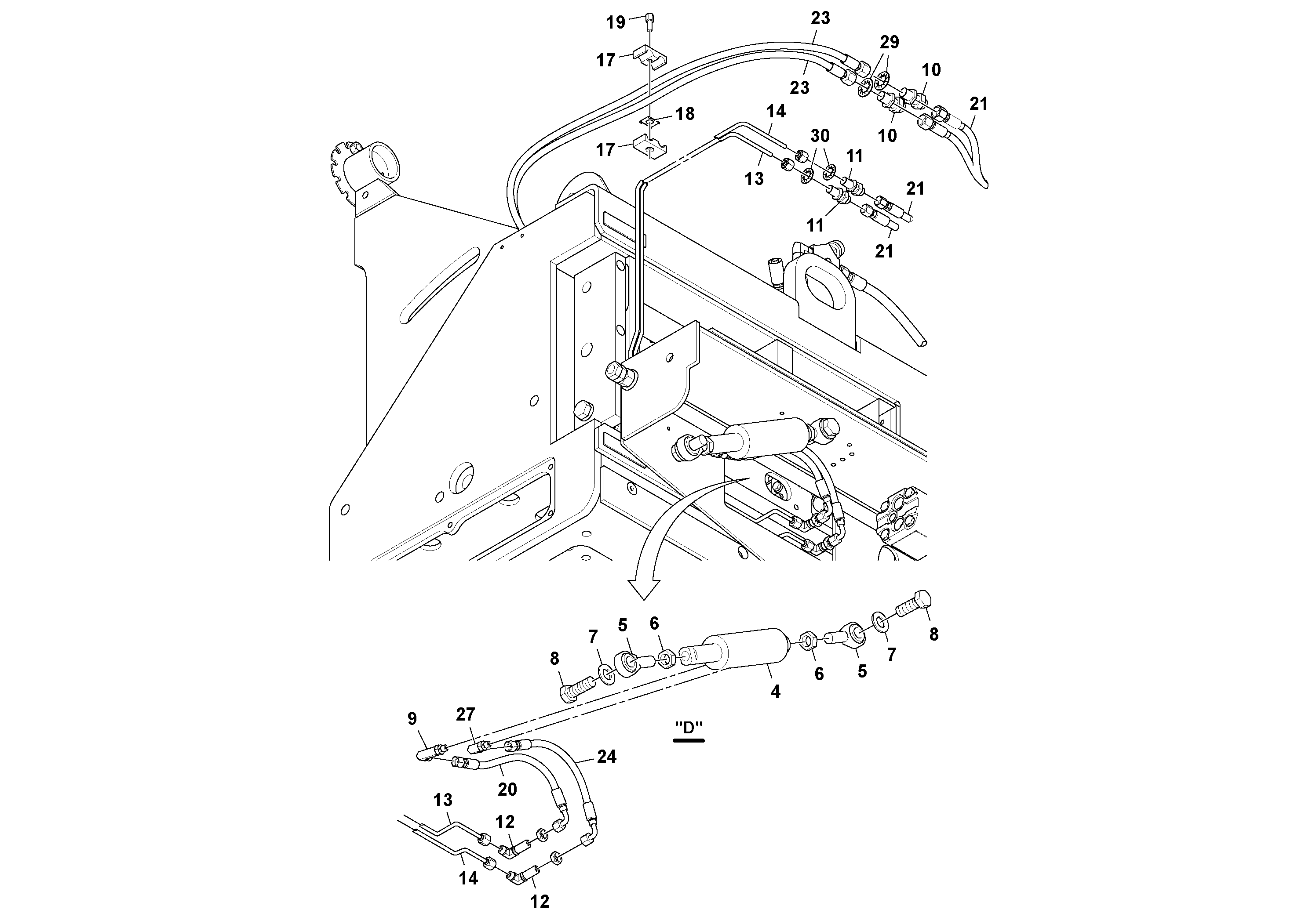Схема запчастей Volvo Ultimat - 80107 Hydraulic installation ULTIMAT 200