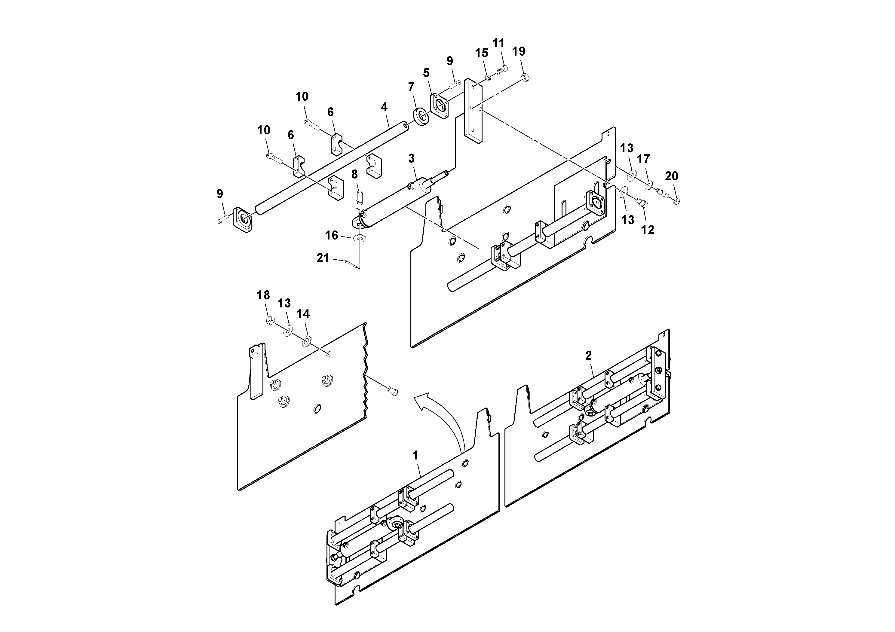 Схема запчастей Volvo Ultimat - 76938 Intermediate Plate Installation ULTIMAT 200
