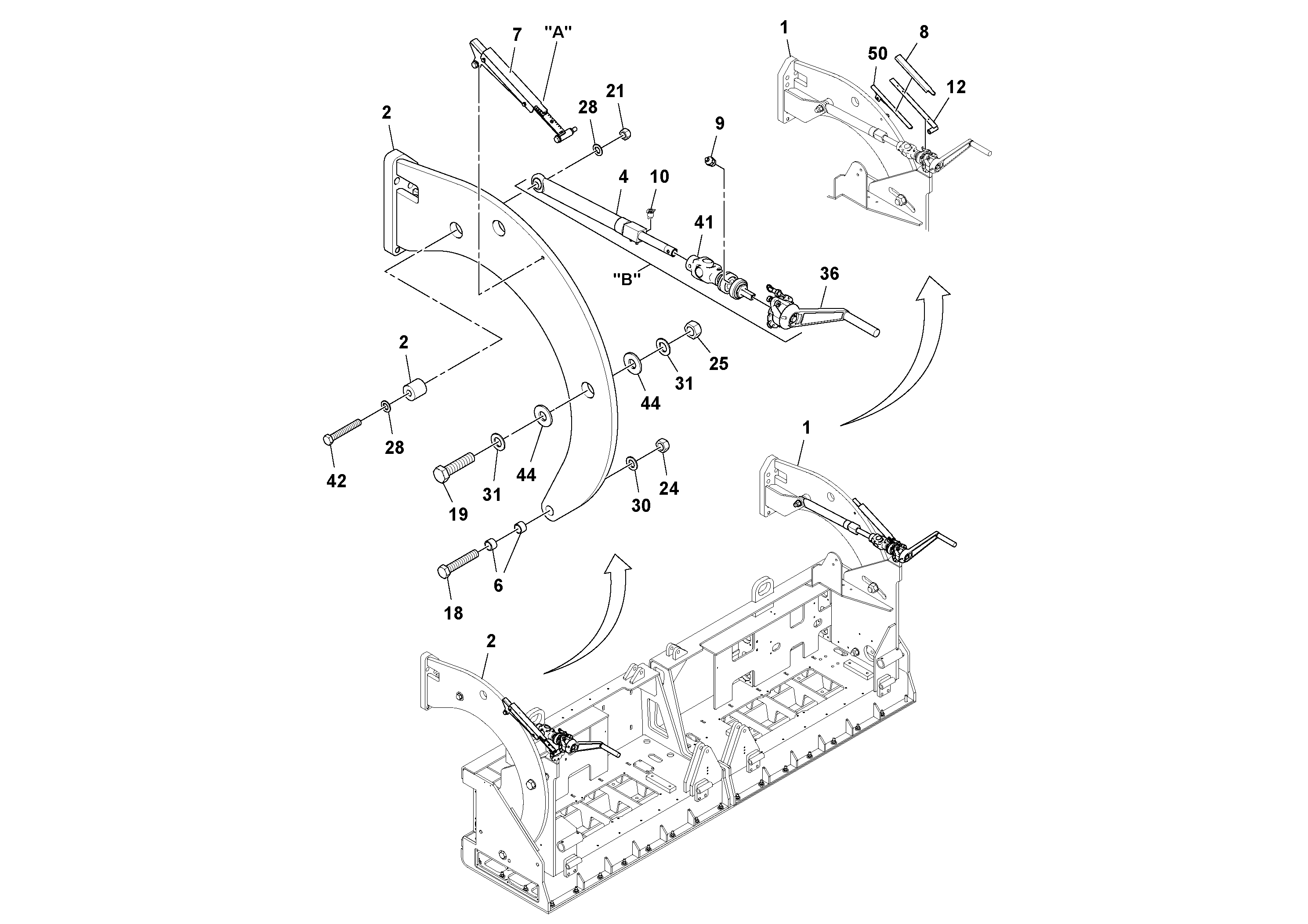 Схема запчастей Volvo Ultimat - 81077 Side Arm Arrangement ULTIMAT 200