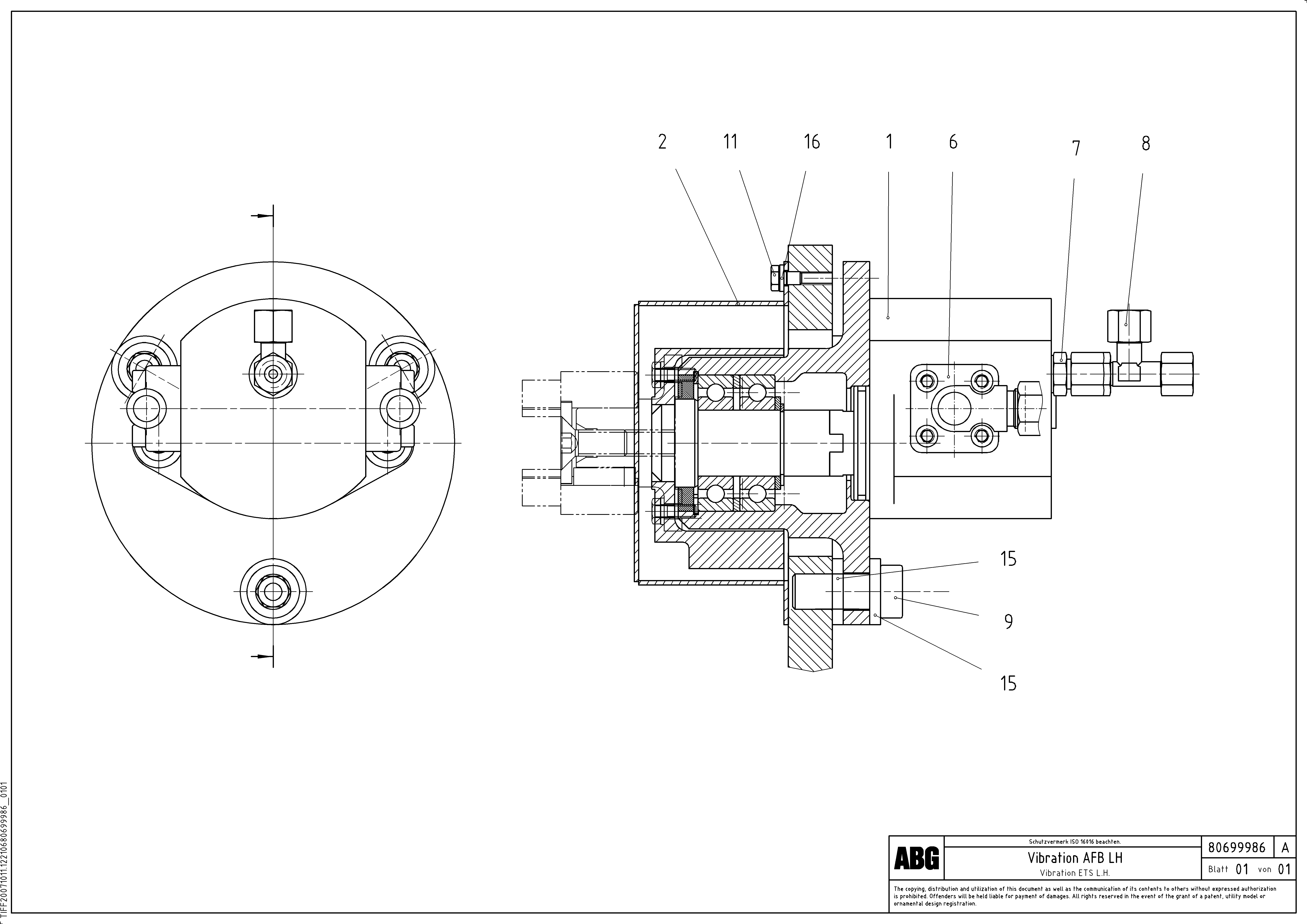 Схема запчастей Volvo VB 50 - 67634 Vibrator for extendable screed VB 50 ATT. SCREEDS 2,0 - 5,0M ABG3870
