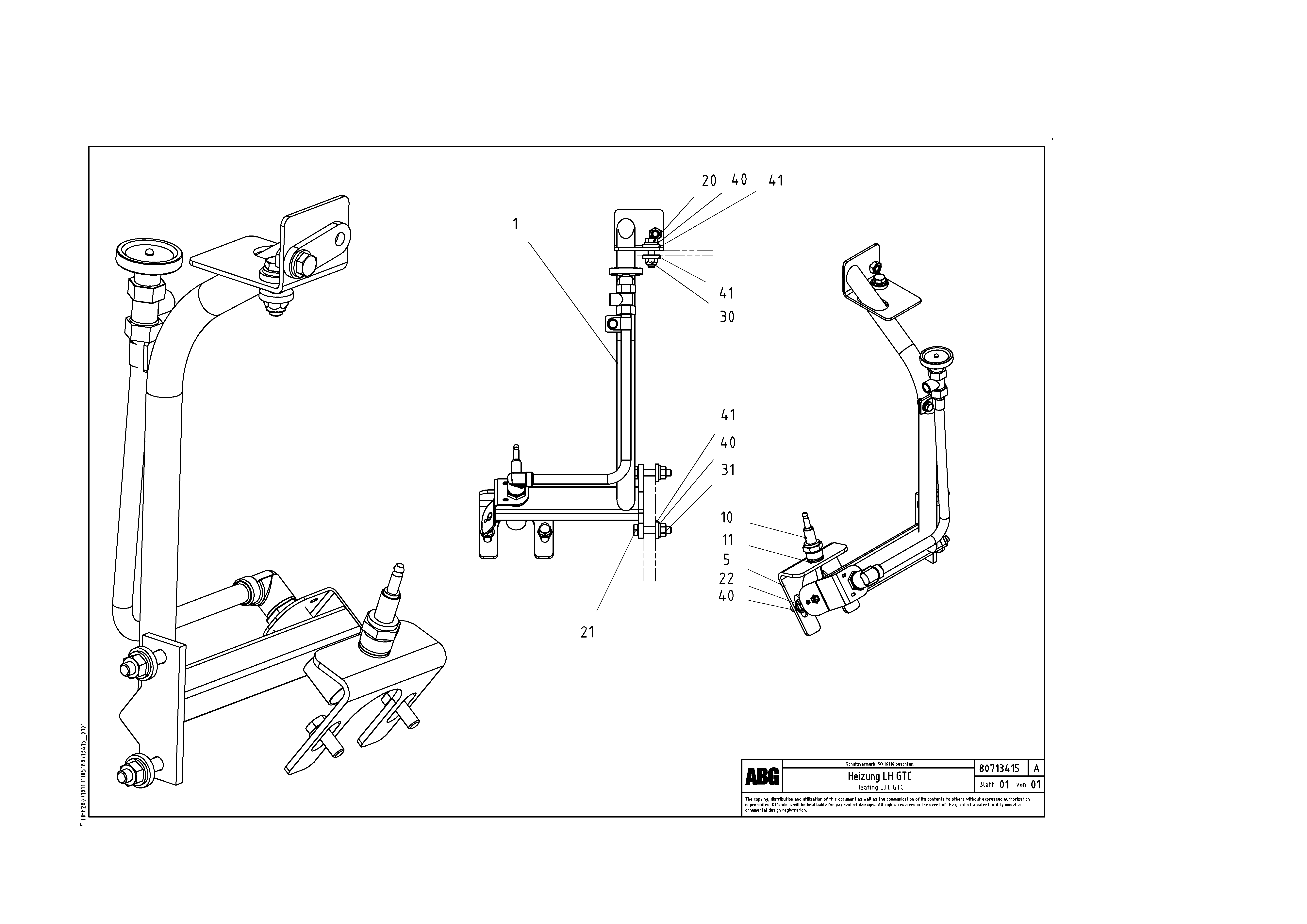 Схема запчастей Volvo VB 50 - 70923 Gas heating assembly VB 50 ATT. SCREEDS 2,0 - 5,0M ABG3870
