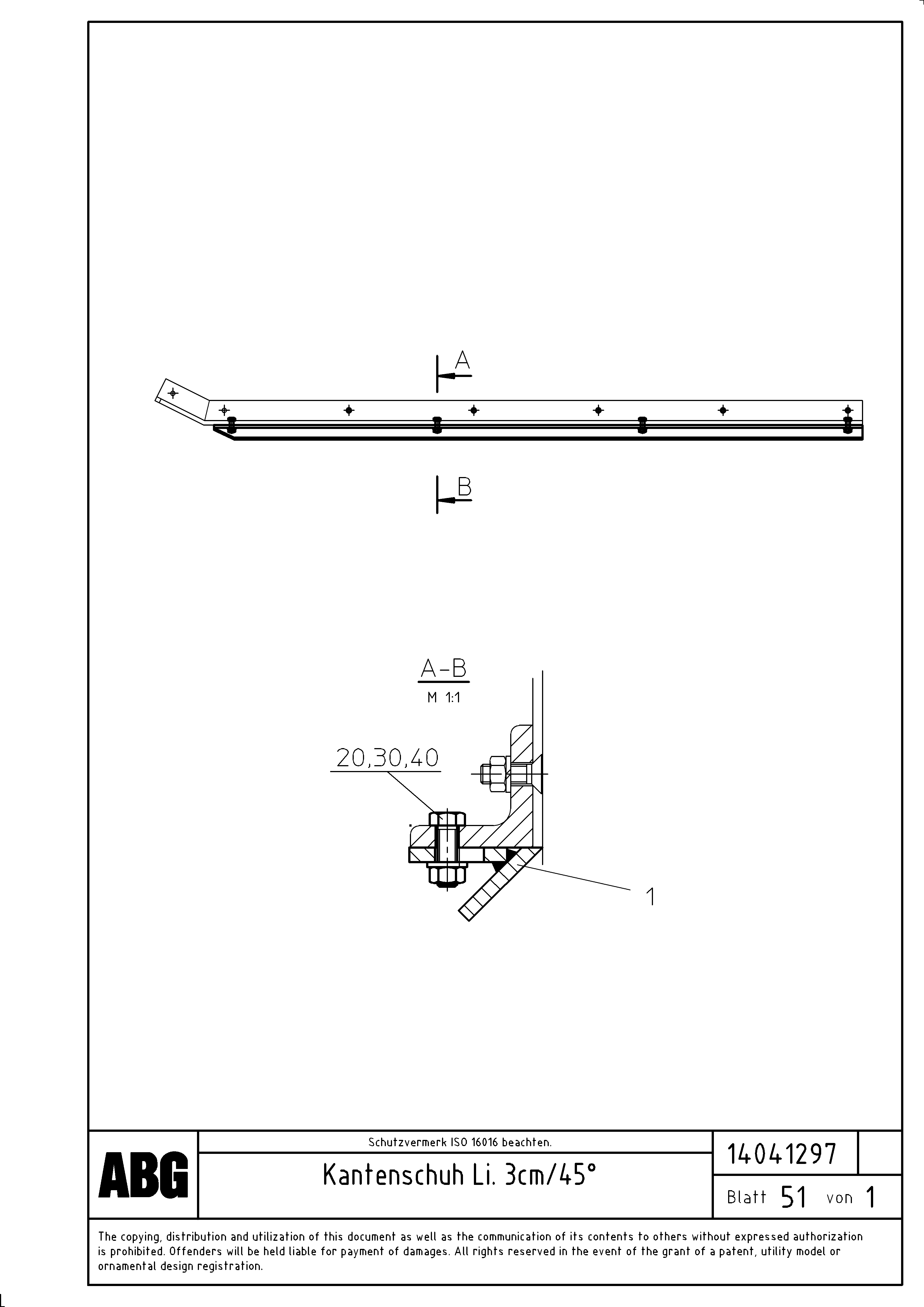 Схема запчастей Volvo VB 50 - 73364 Edging shoe for lateral limitation VB 50 ATT. SCREEDS 2,0 - 5,0M ABG3870
