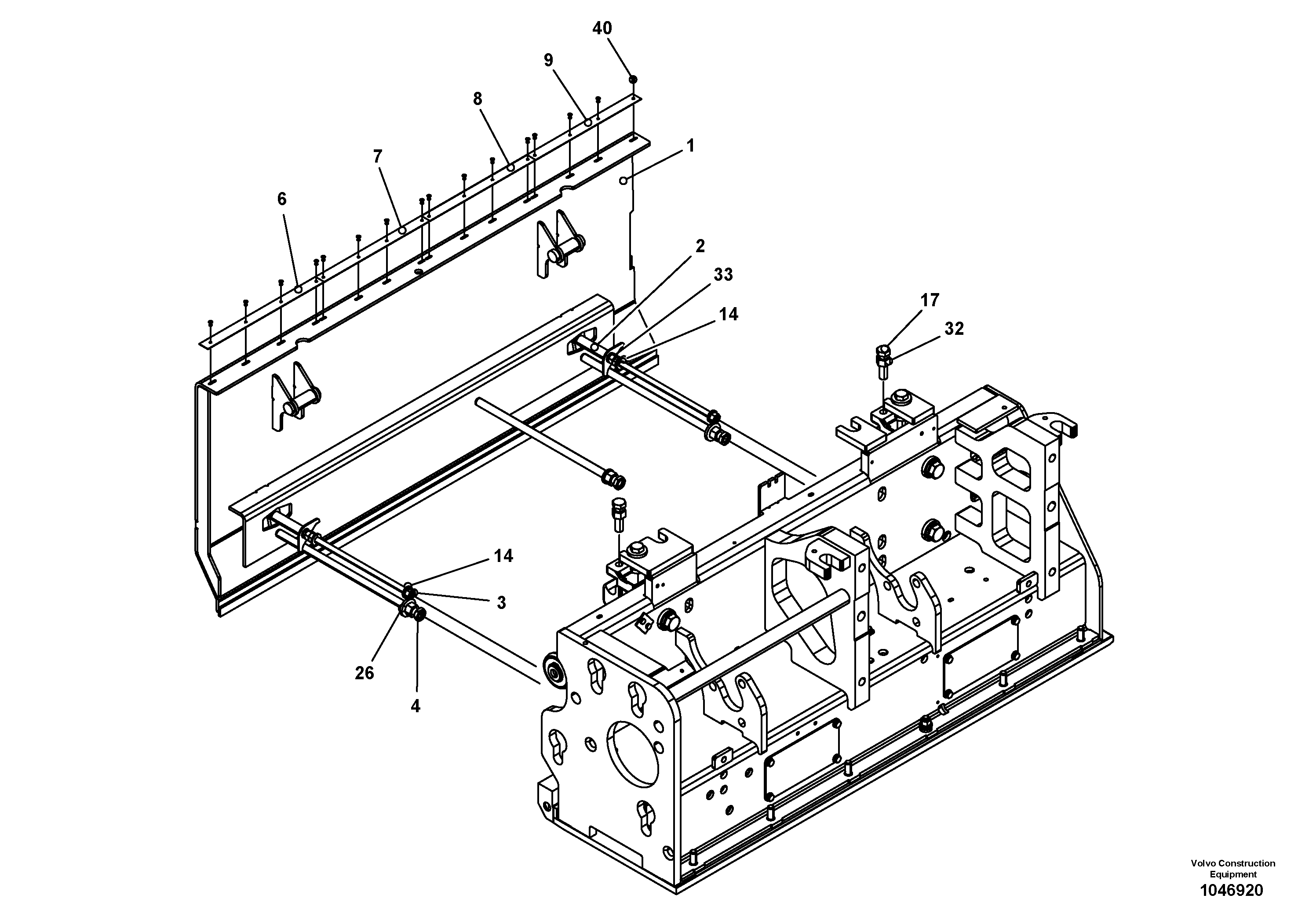 Схема запчастей Volvo VB 78 ETC - 46922 Deflector plate for extandable screed VB 78 ETC ATT. SCREED 2,5 - 9,0 M ABG5820/6820/7820/7820B