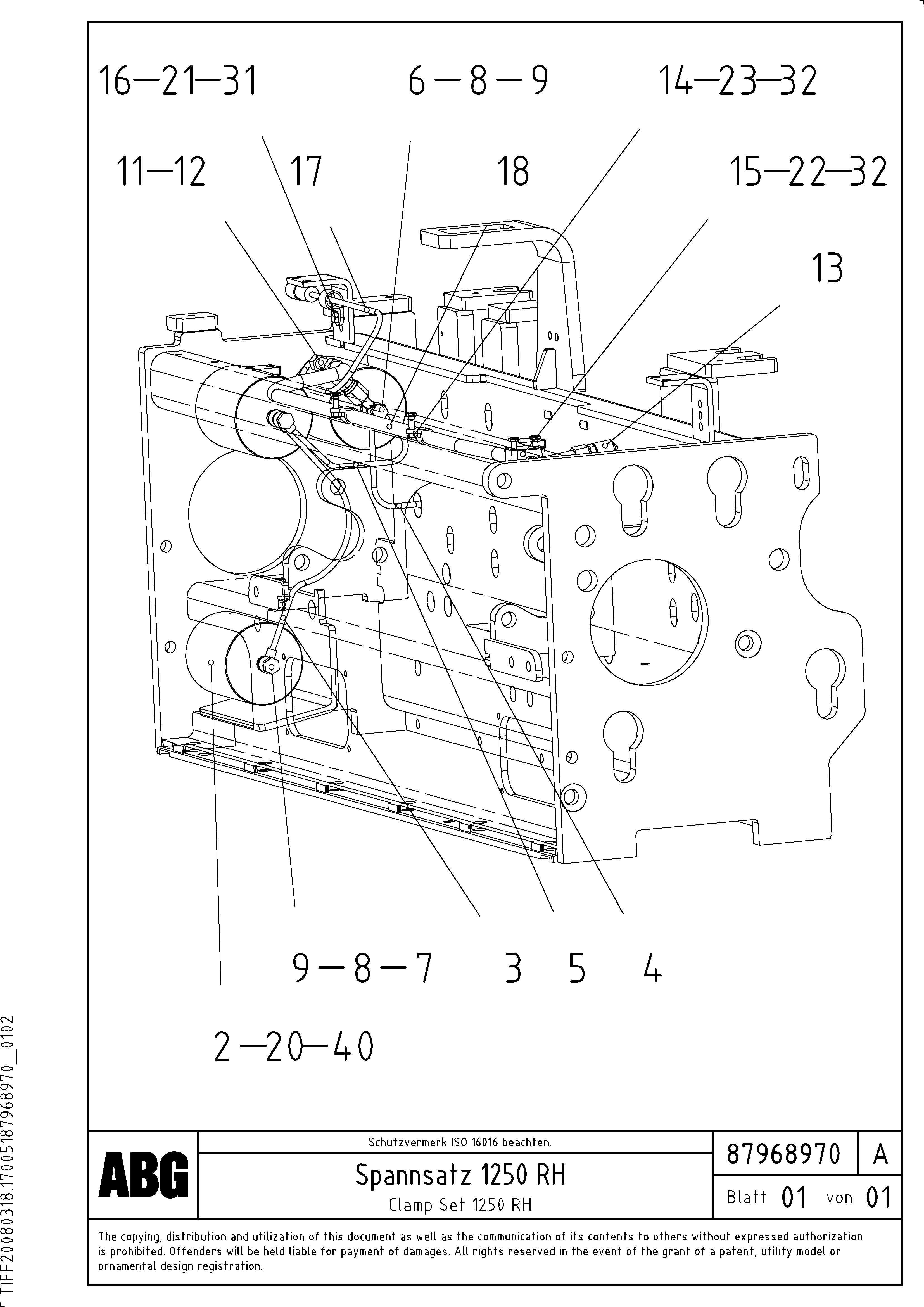 Схема запчастей Volvo VB 78 ETC - 71935 Clamp set for extension VB 78 ETC ATT. SCREED 2,5 - 9,0 M ABG5820/6820/7820/7820B