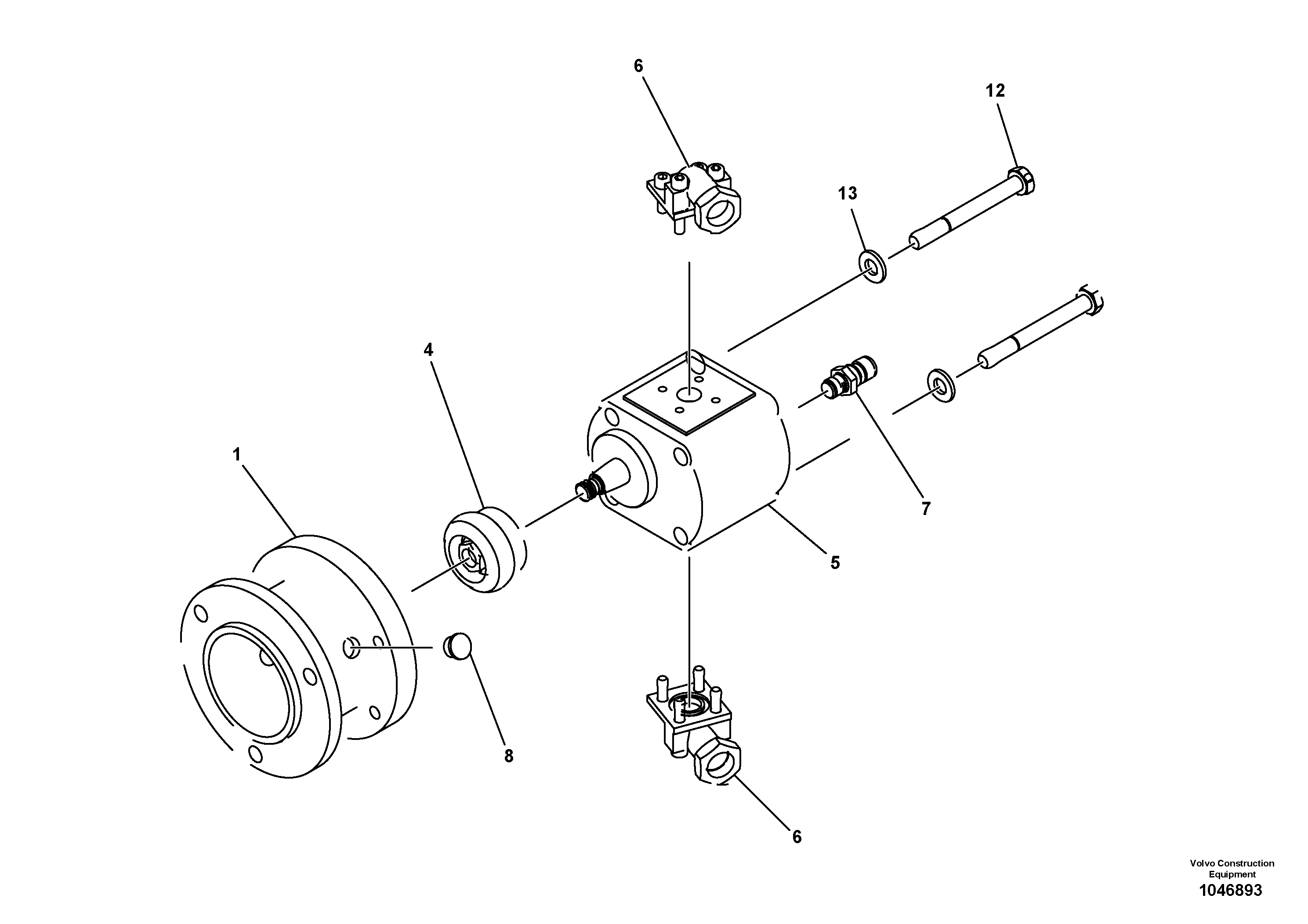 Схема запчастей Volvo VB 78 ETC - 73097 Hydr. Motor with coupling for vibrator/extendable screed VB 78 ETC ATT. SCREED 2,5 - 9,0 M ABG8820/ABG8820B