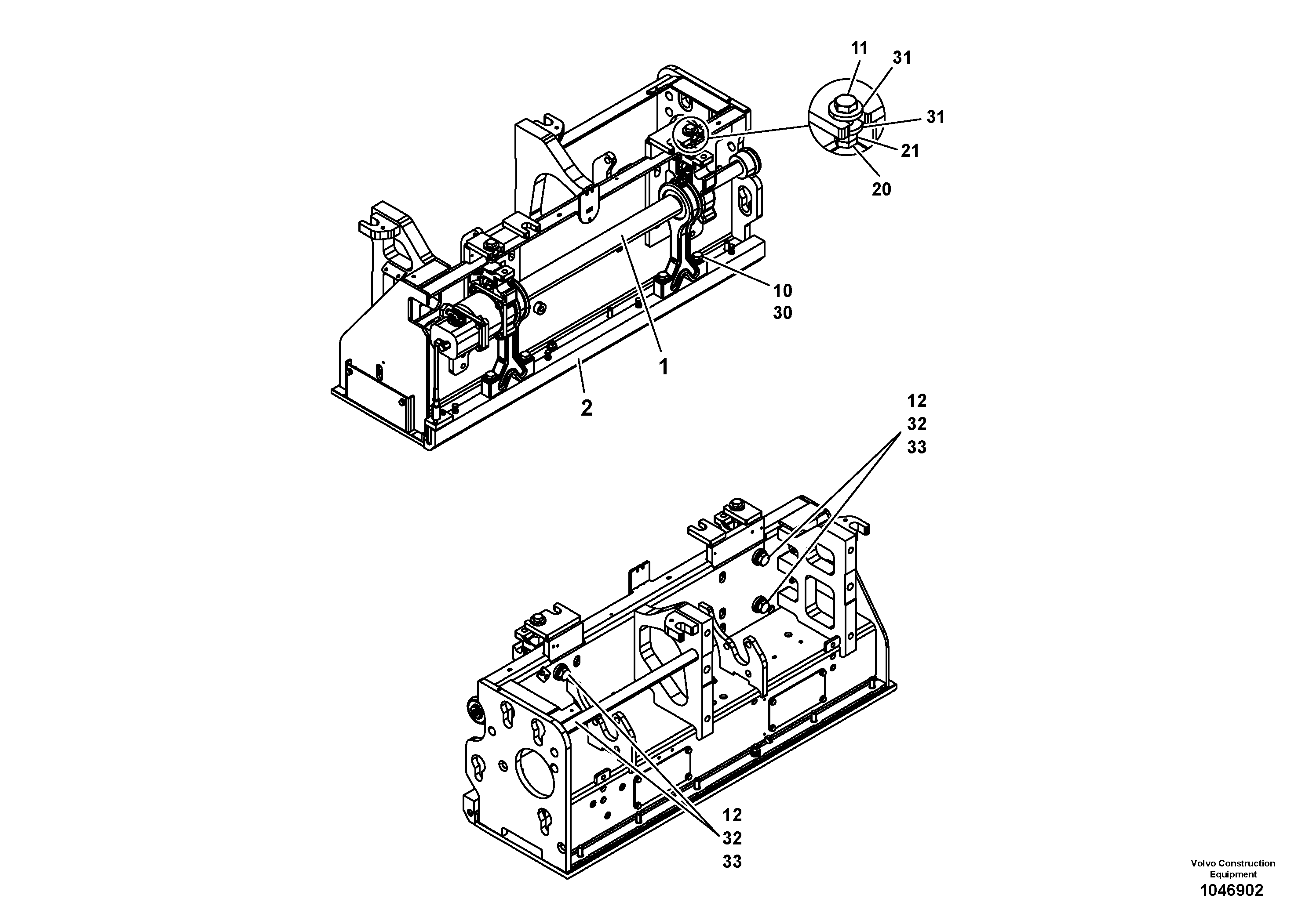 Схема запчастей Volvo VB 78 ETC - 43467 Tamper for extendable screed VB 78 ETC ATT. SCREED 2,5 - 9,0 M ABG5820/6820/7820/7820B
