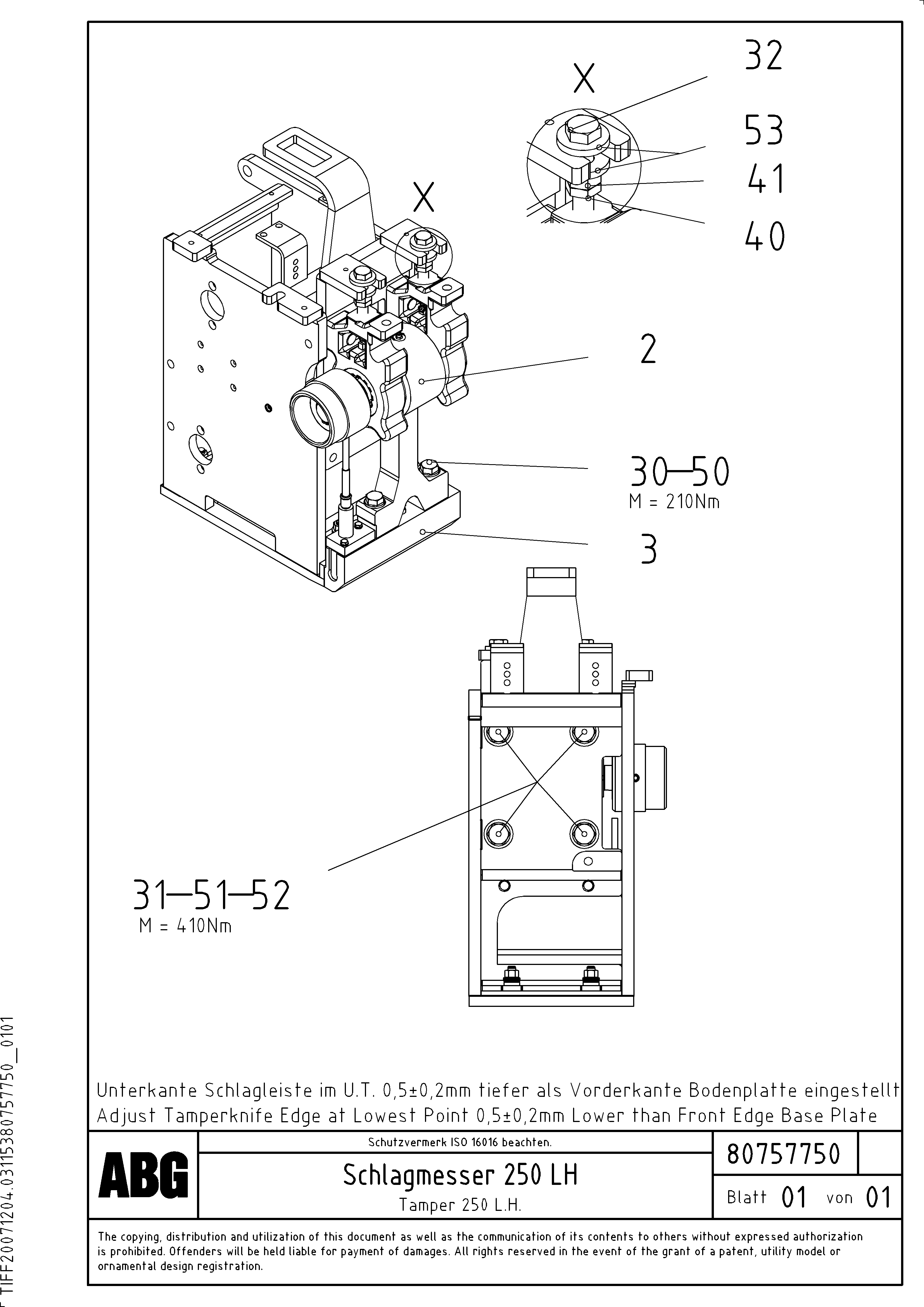 Схема запчастей Volvo VB 78 ETC - 57145 Tamper for extension VB 78 ETC ATT. SCREED 2,5 - 9,0 M ABG5820/6820/7820/7820B