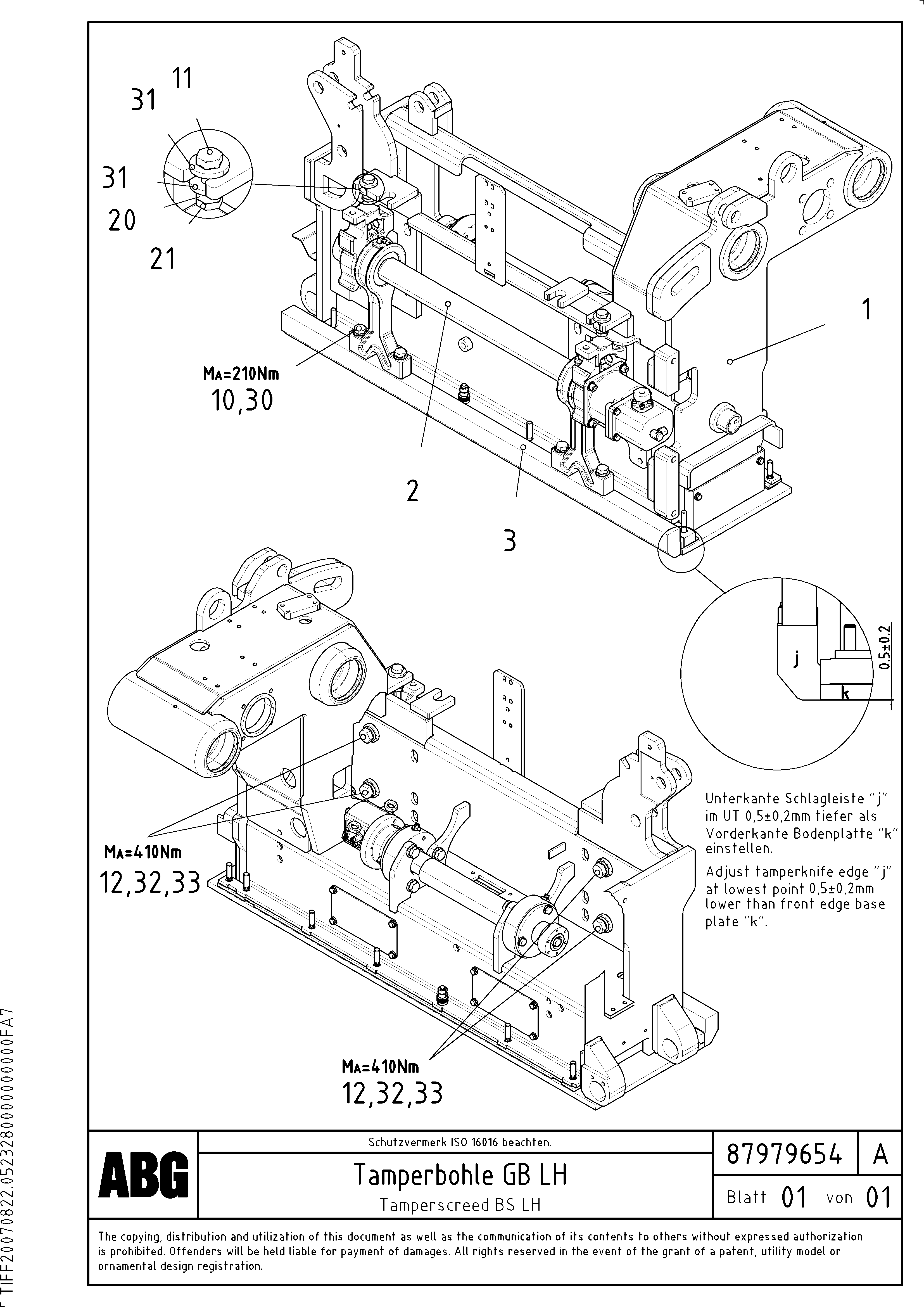 Схема запчастей Volvo VB 78 GTC - 77498 Vib.-tamperscreed Basic screed VB 78 GTC ATT. SCREEDS 2,5 - 9,0M ABG5820/6820/7820/7820B