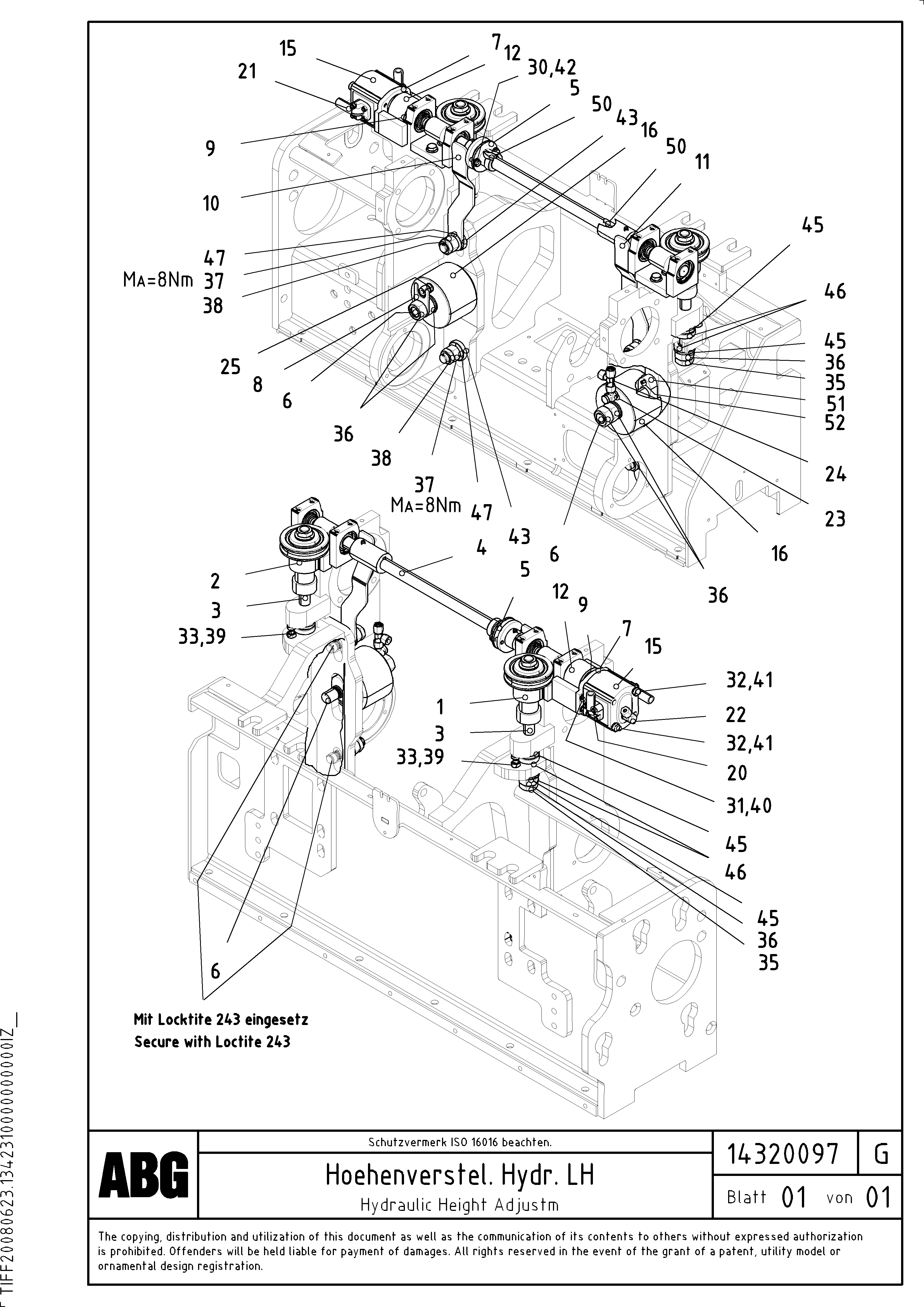 Схема запчастей Volvo VB 78 GTC - 78245 Hydraulic height adjustment for extandable screed VB 78 GTC ATT. SCREEDS 2,5 - 9,0M ABG8820, ABG8820B