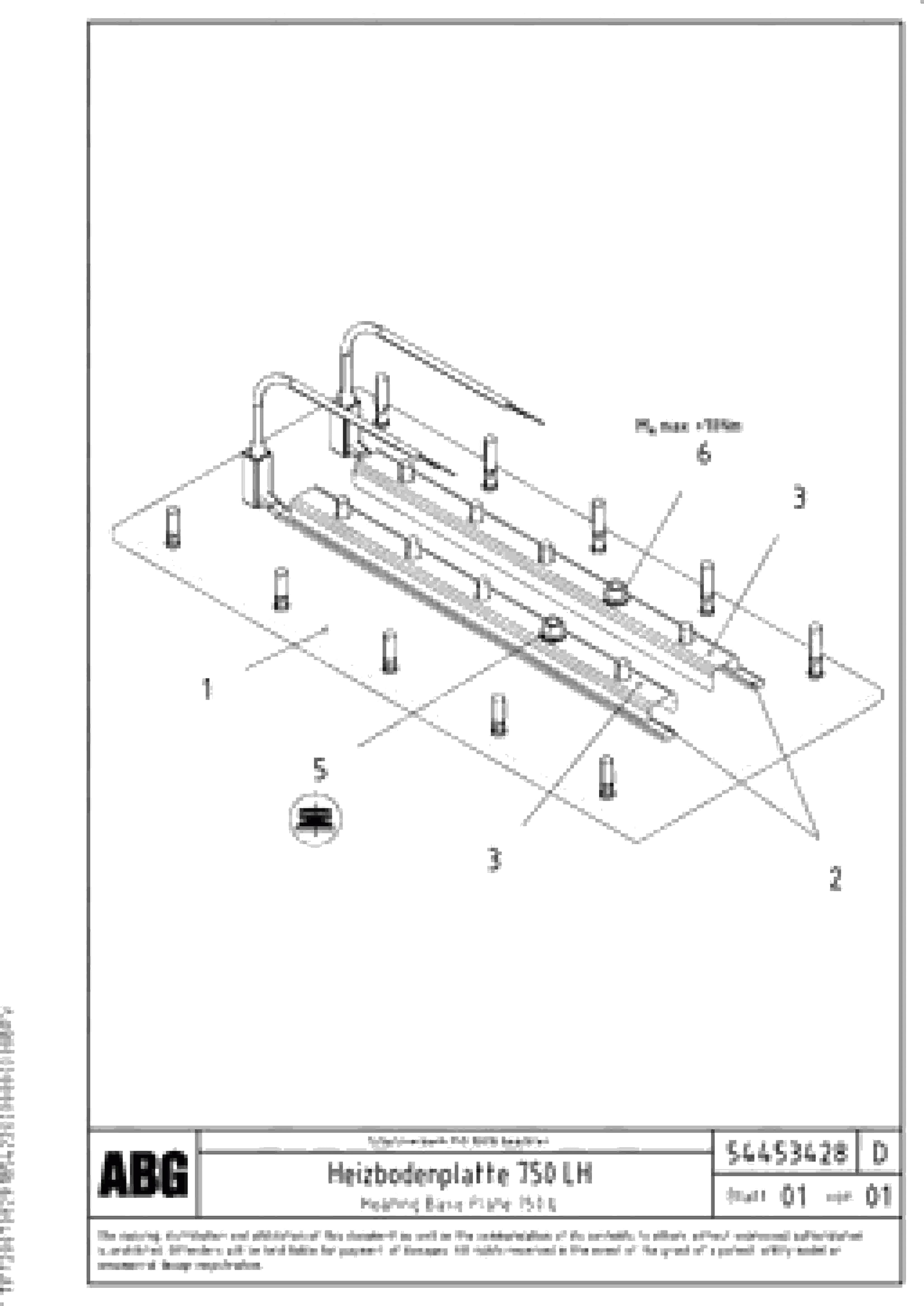 Схема запчастей Volvo VB 88 ETC - 79344 Heated base plate for extension VB 88 ETC ATT. SCREED 3,0 - 9,0 M ABG9820