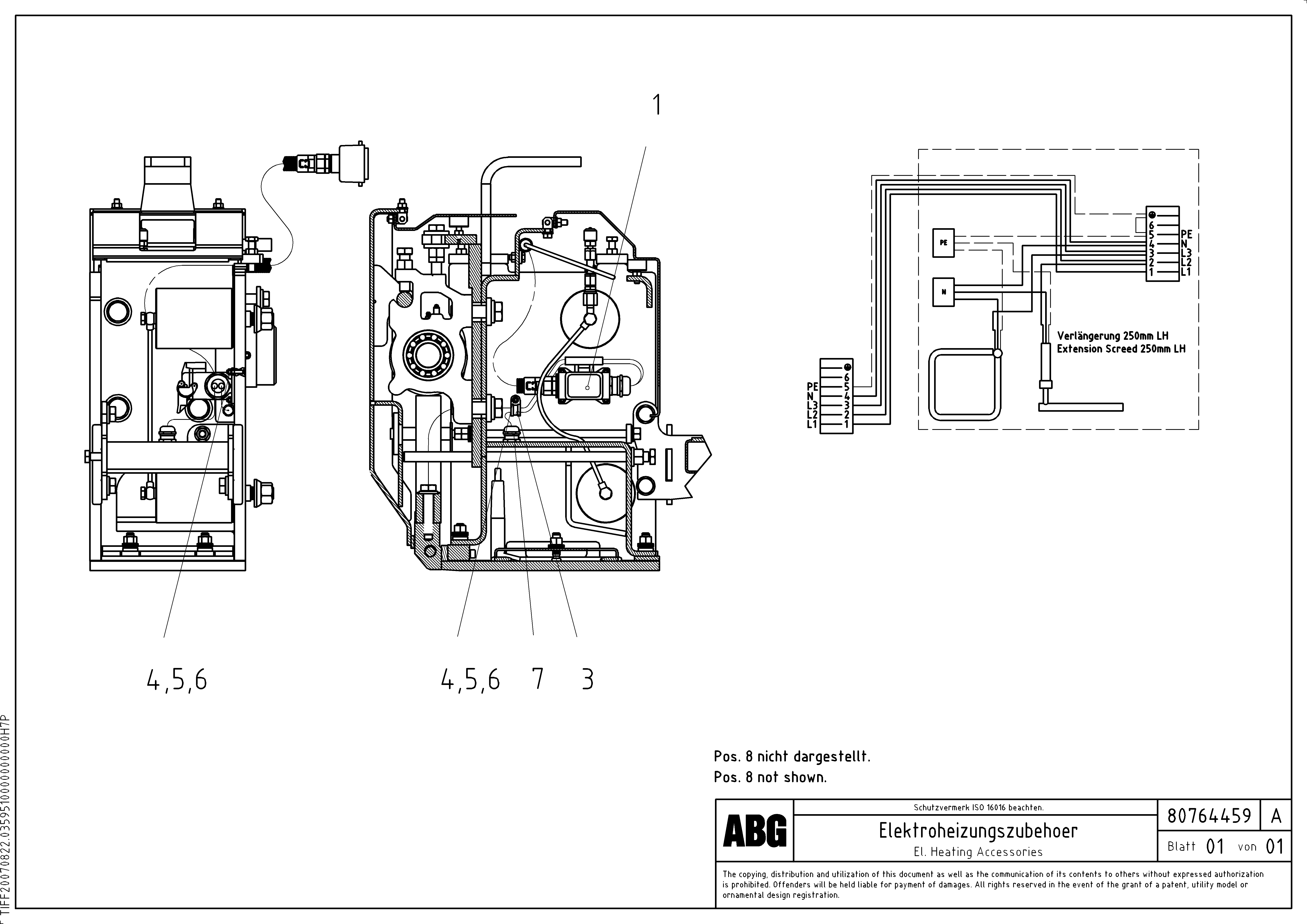Схема запчастей Volvo VB 88 ETC - 72351 El. heating accessories for extension VB 88 ETC ATT. SCREED 3,0 - 10,0M ABG6820, ABG7820/ABG7820B