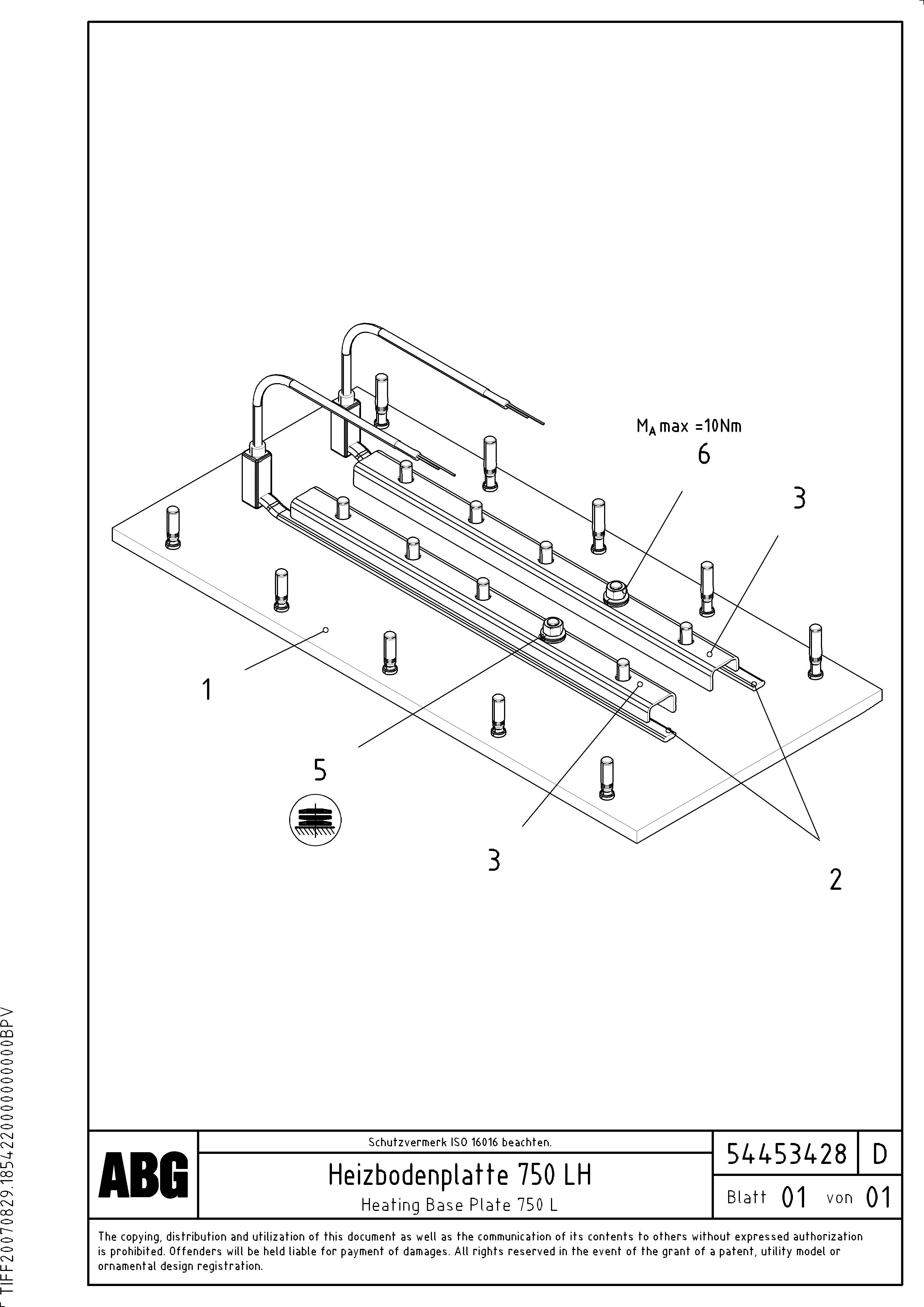 Схема запчастей Volvo VB 88 ETC - 73019 Heating base plate for screed extension VB 88 ETC ATT. SCREED 3,0 - 10,0M ABG8820, ABG8820B