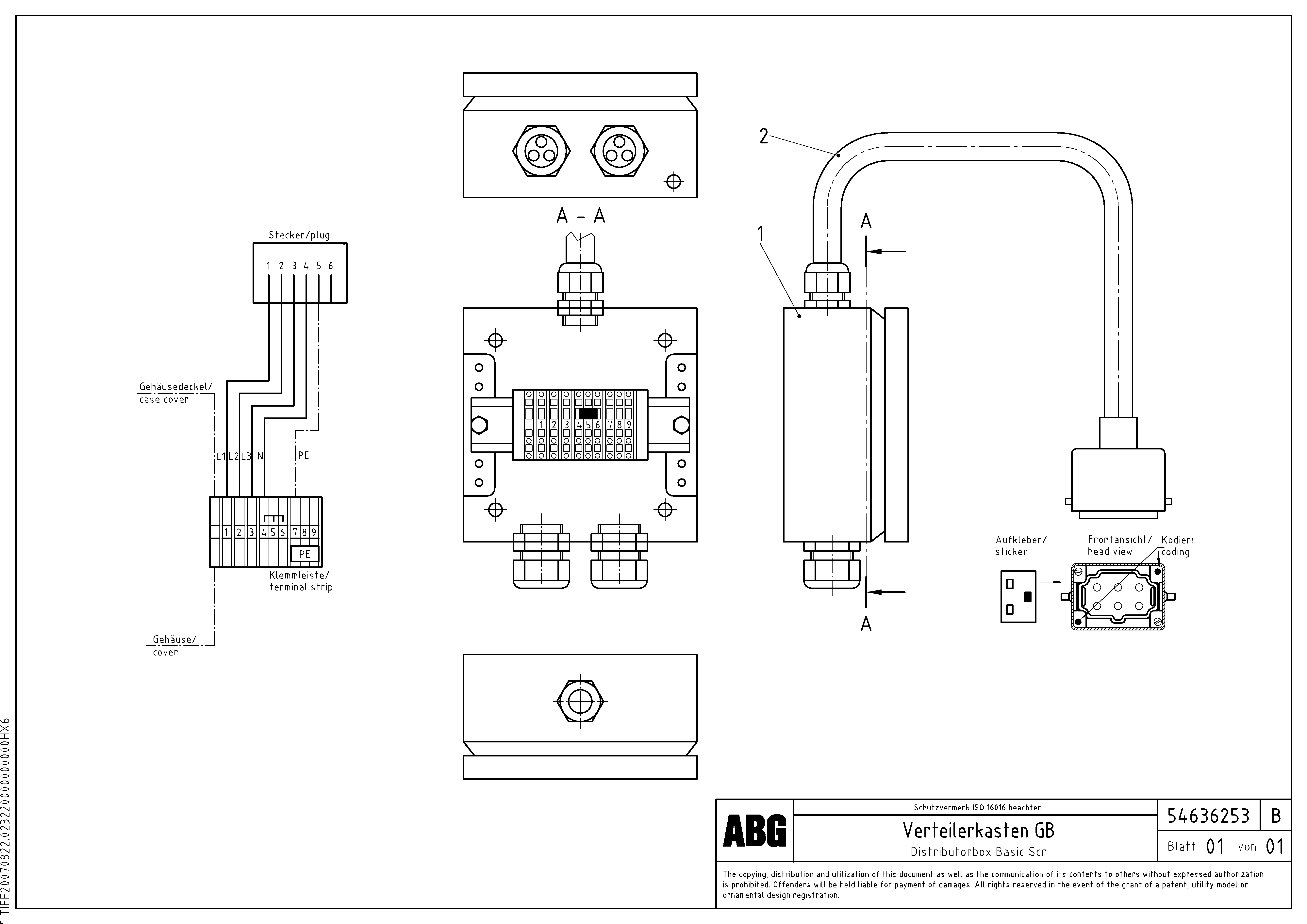 Схема запчастей Volvo VB 88 ETC - 74028 Distributorbox for basic screed VB 88 ETC ATT. SCREED 3,0 - 9,0 M ABG6870