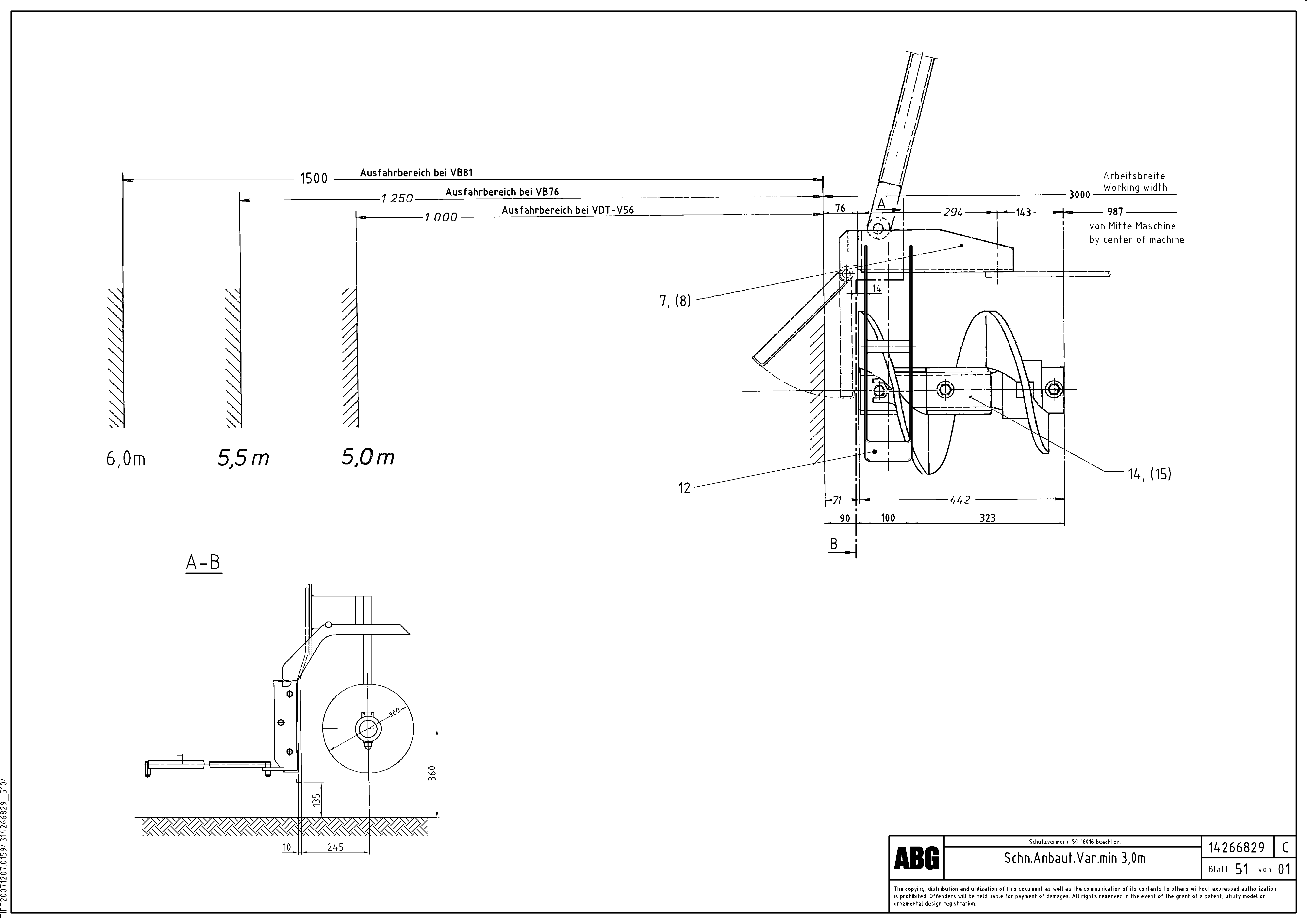 Схема запчастей Volvo VB 88 GTC - 68162 Auger extension, Variomatic VB 88 GTC ATT. SCREEDS 3,0 -10,0M ABG6820, ABG7820/ABG7820B