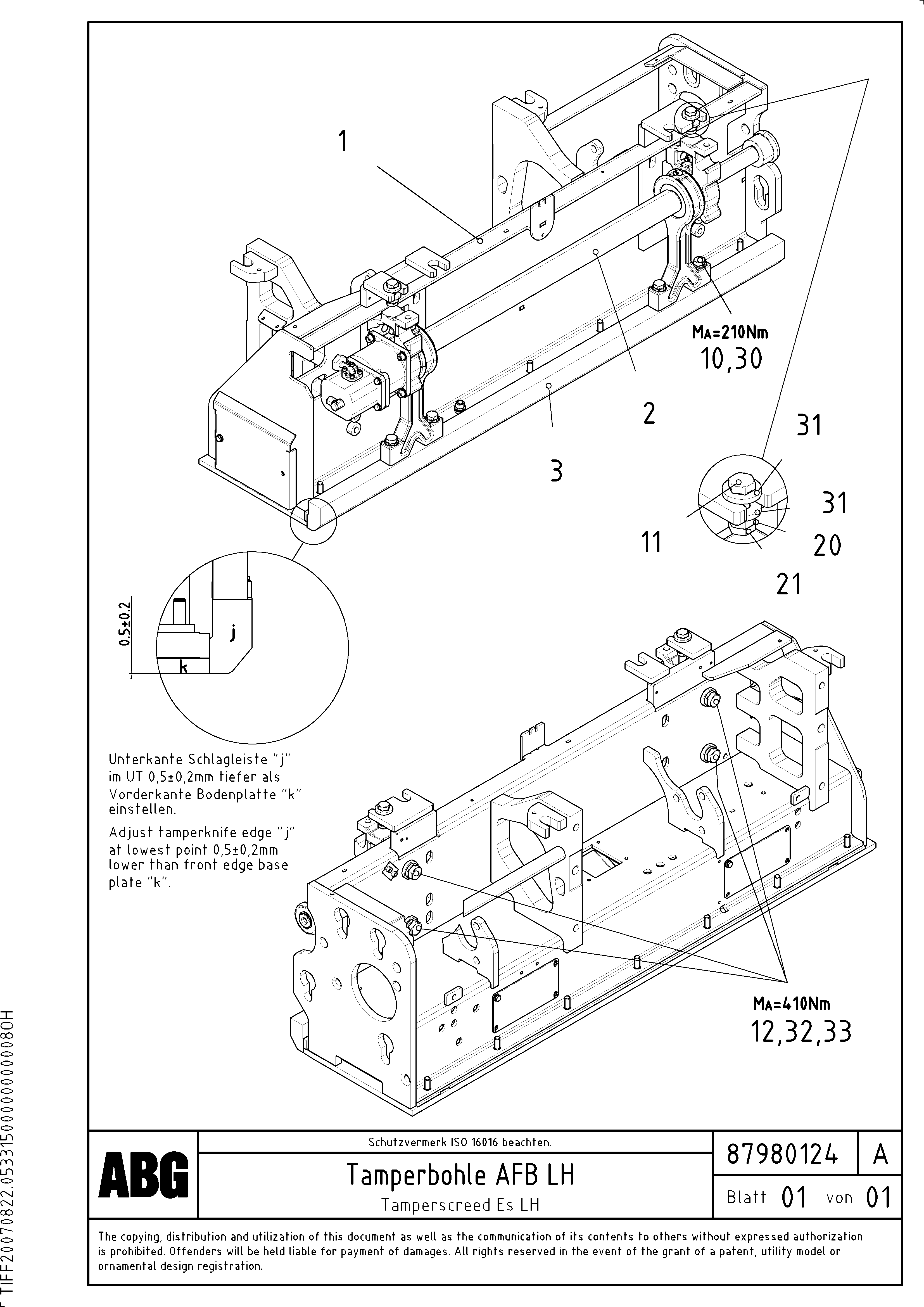 Схема запчастей Volvo VB 88 GTC - 75390 Tamper screed for extension VB 88 GTC ATT. SCREEDS 3,0 -10,0M ABG6820, ABG7820/ABG7820B