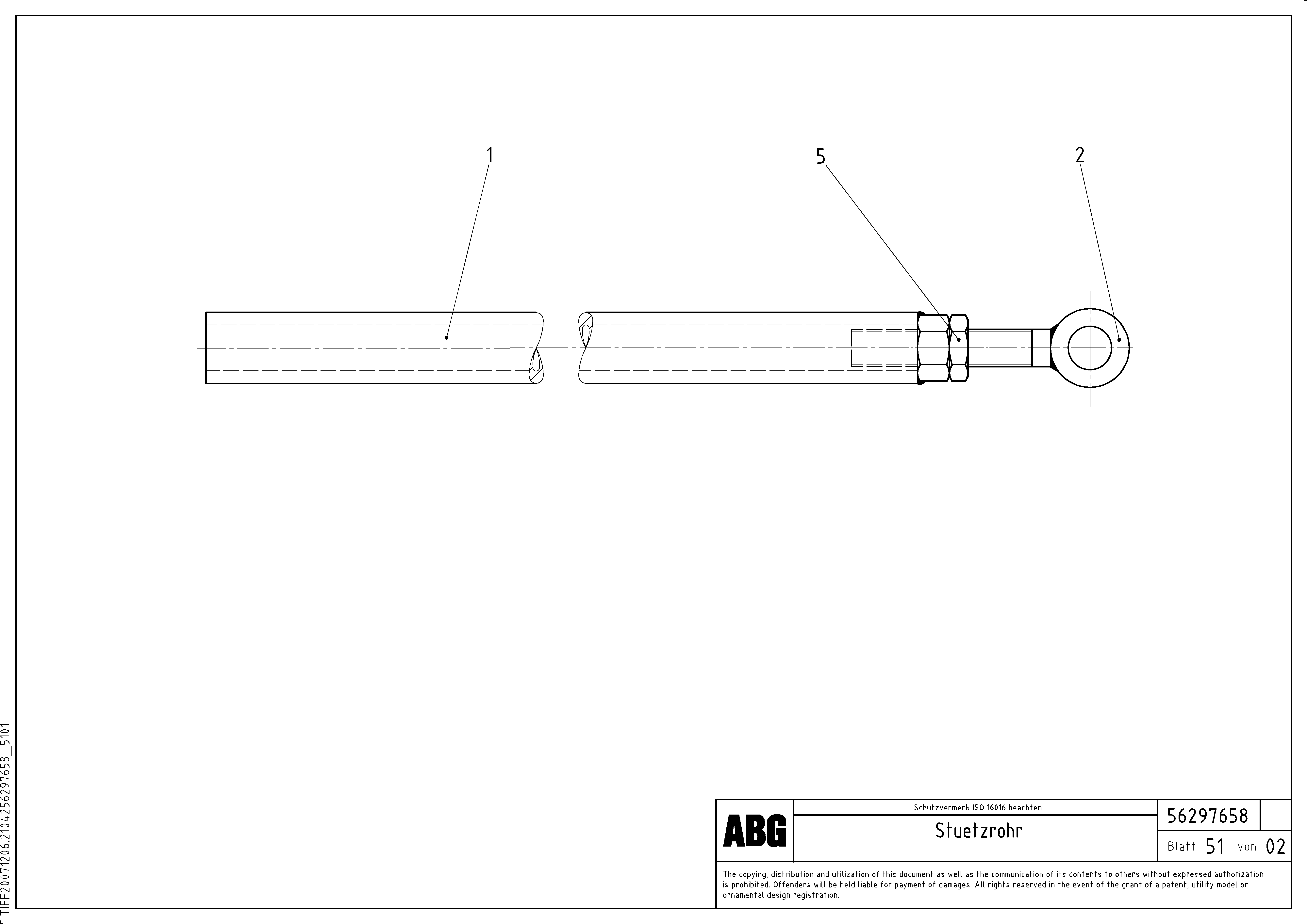Схема запчастей Volvo VDT 121 - 84328 Support tube VDT 121 ATT. SCREEDS 2,5 -13,0M ABG8820/ABG8820B