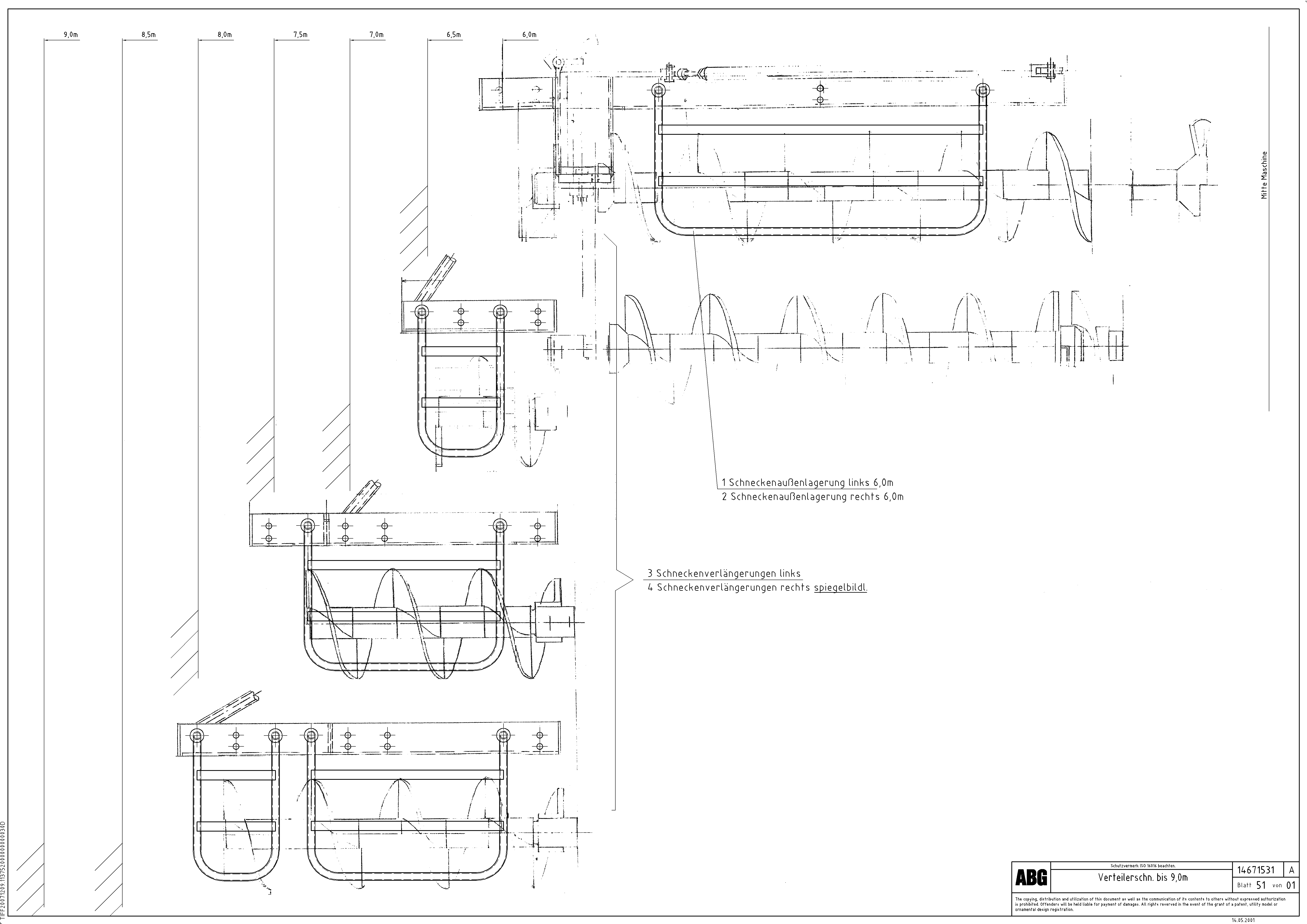 Схема запчастей Volvo VDT 121 - 89861 Auger extension VDT 121 ATT. SCREEDS 2,5 -13,0M ABG8820/ABG8820B