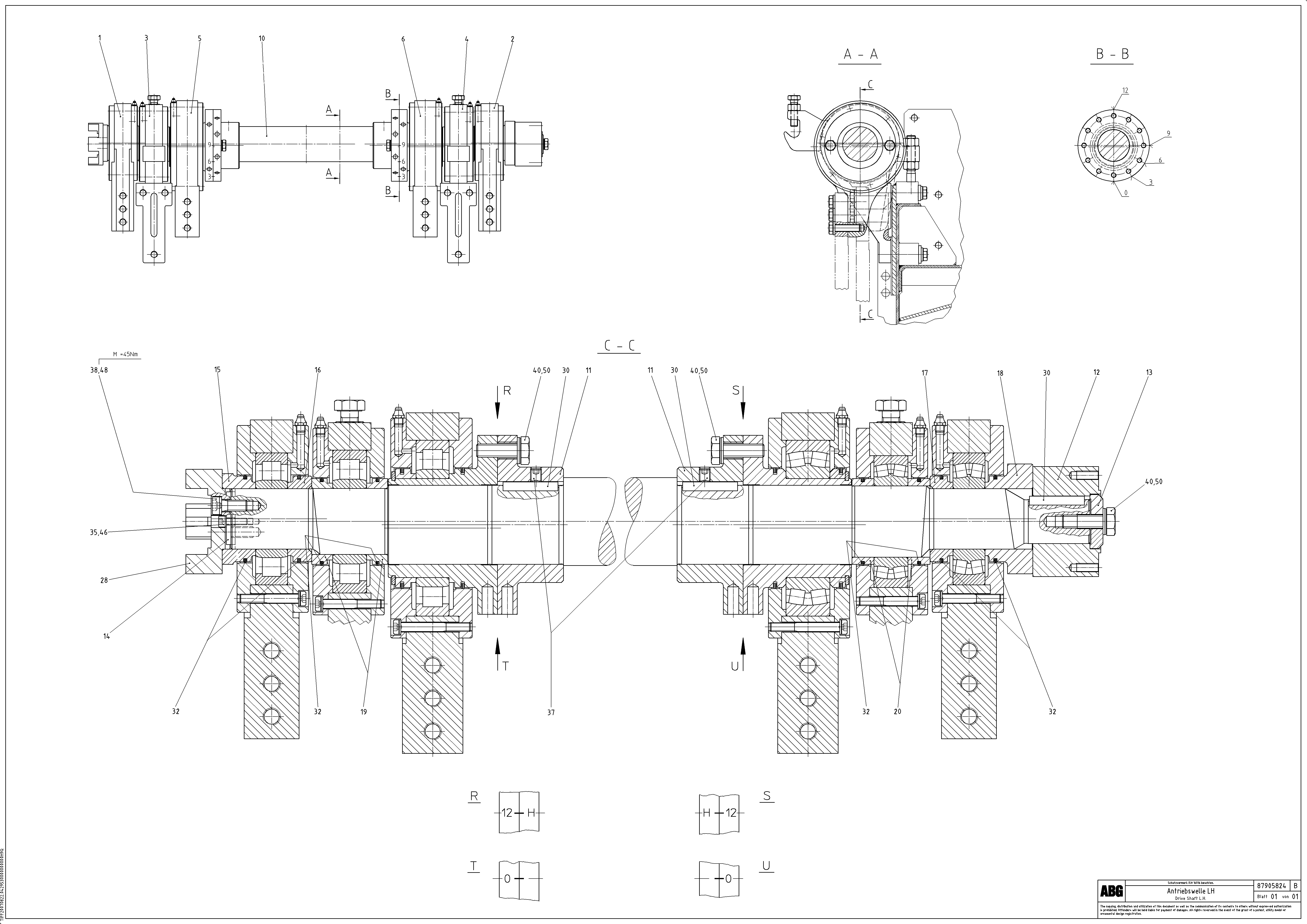 Схема запчастей Volvo VDT 121 - 94784 Tamper drive shaft for tamper/basic screed VDT 121 ATT. SCREEDS 2,5 -13,0M ABG8820/ABG8820B