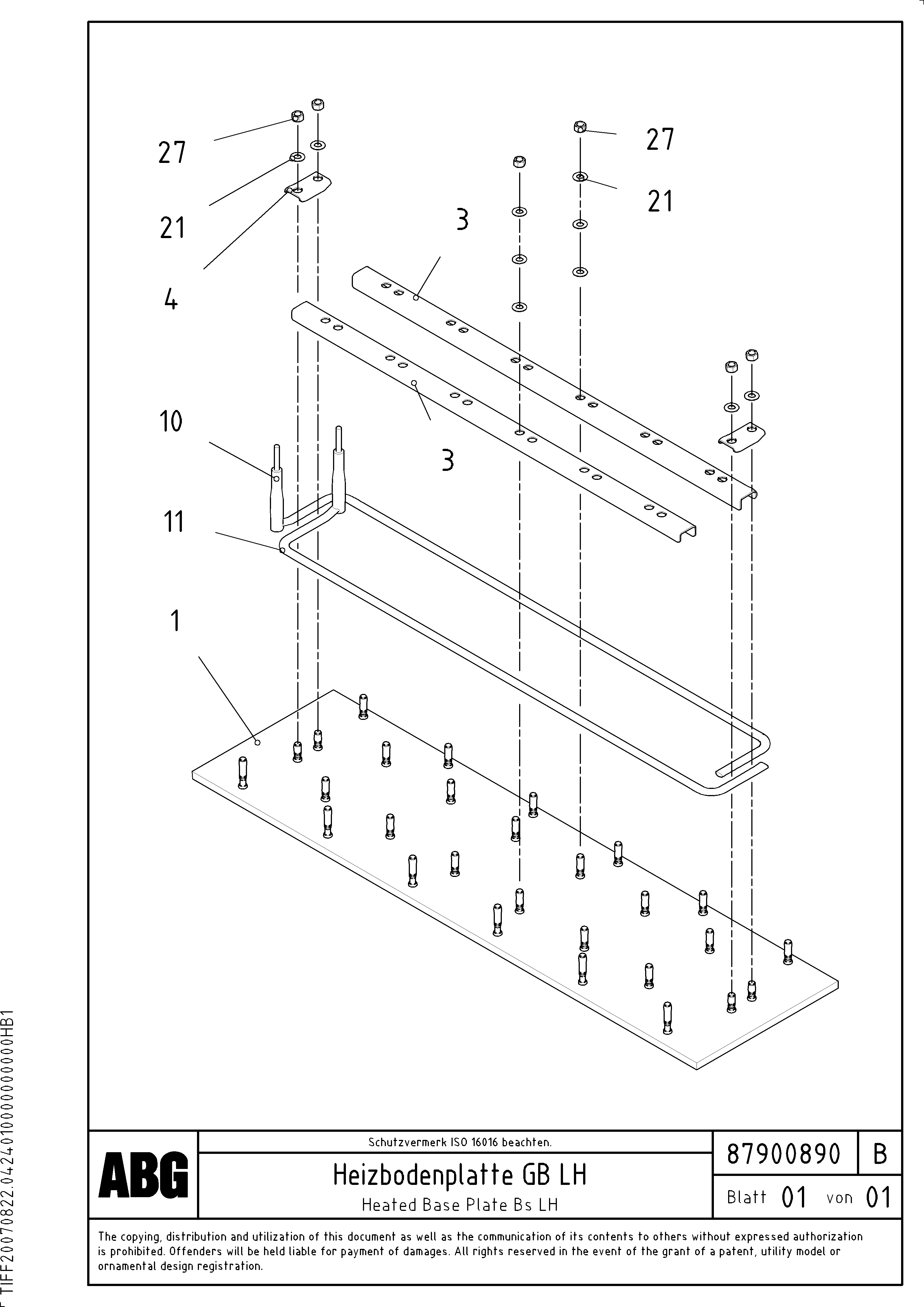 Схема запчастей Volvo VDT-V 78 ETC - 75364 Heated screed plate for basic screed VDT-V 78 ETC ATT. SCREED 2,5 - 9,0 M ABG6820, ABG7820/ABG7820B