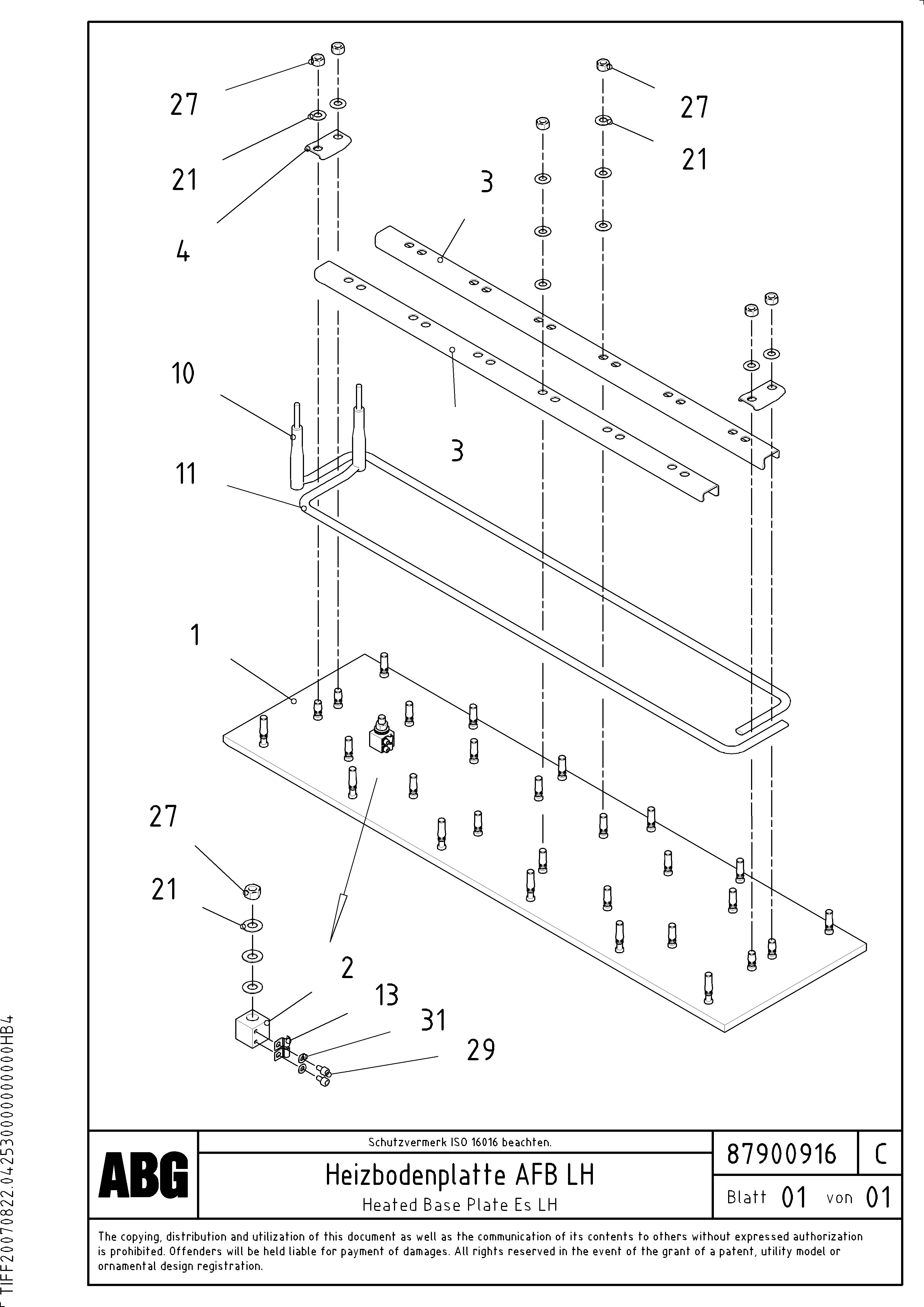 Схема запчастей Volvo VDT-V 78 ETC - 79082 Heated base plate for extendable screed VDT-V 78 ETC ATT. SCREED 2,5 - 9,0 M ABG6820, ABG7820/ABG7820B