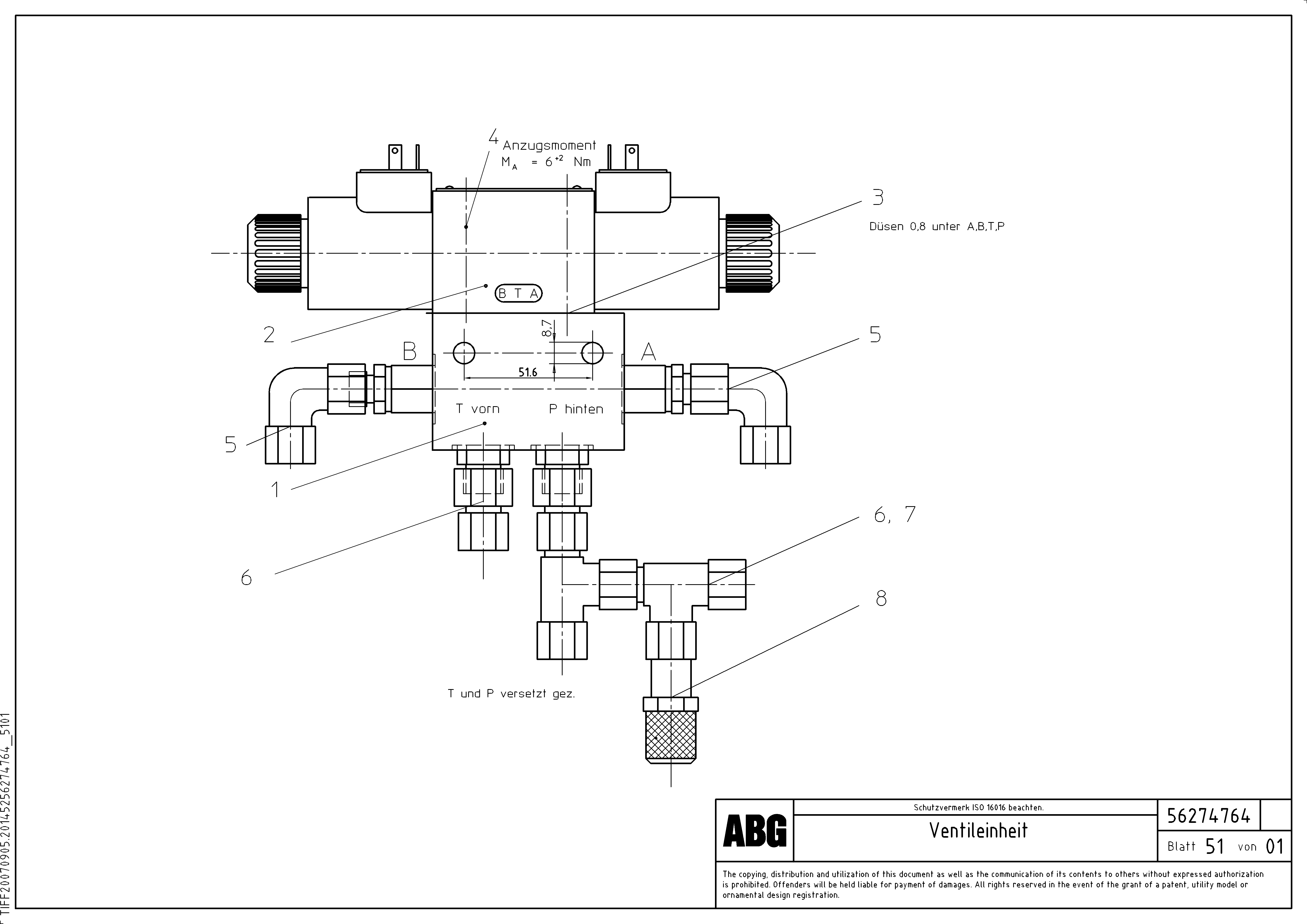 Схема запчастей Volvo VDT-V 78 ETC - 81040 Valve block for hydraulic crown adjustment VDT-V 78 ETC ATT. SCREED 2,5 - 9,0 M ABG6820, ABG7820/ABG7820B