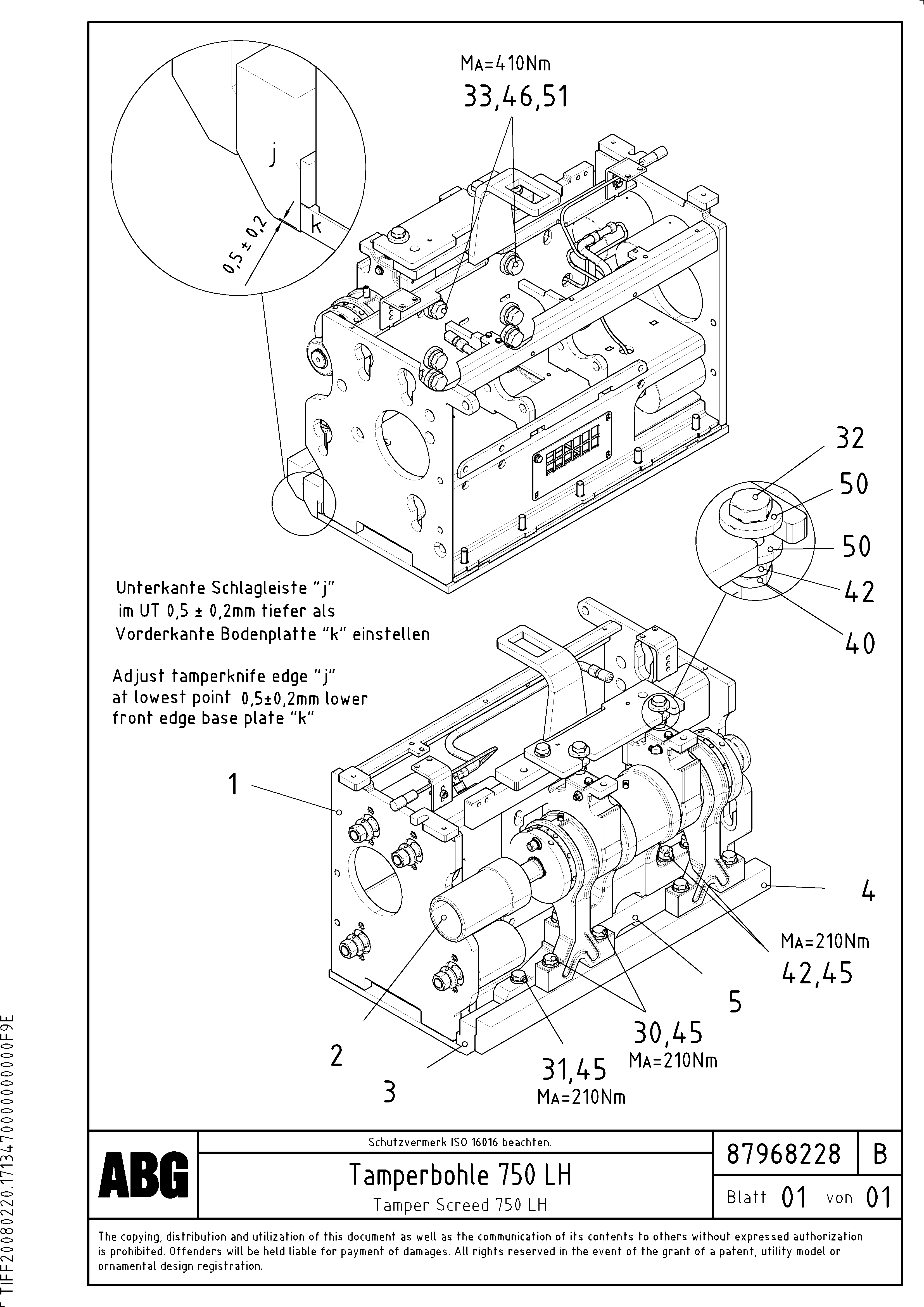 Схема запчастей Volvo VDT-V 78 GTC - 55561 Tamper screed for extension VDT-V 78 GTC ATT. SCREEDS 2,5 - 9,0M ABG6820,ABG7820,ABG7820B