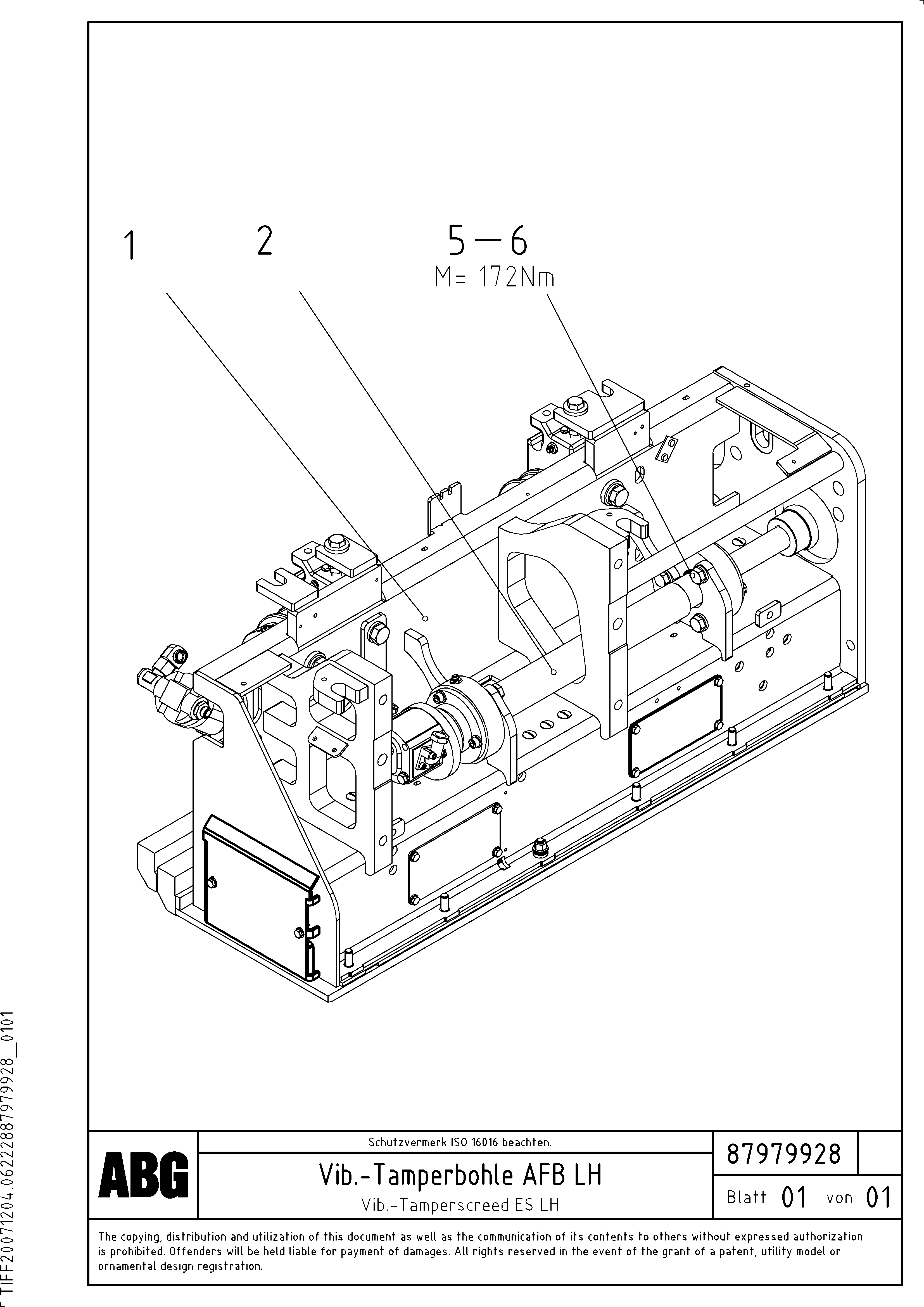 Схема запчастей Volvo VDT-V 78 GTC - 70574 Vib.-tamperscreed for extendable screed VDT-V 78 GTC ATT. SCREEDS 2,5 - 9,0M AGB8820, AGB8820B