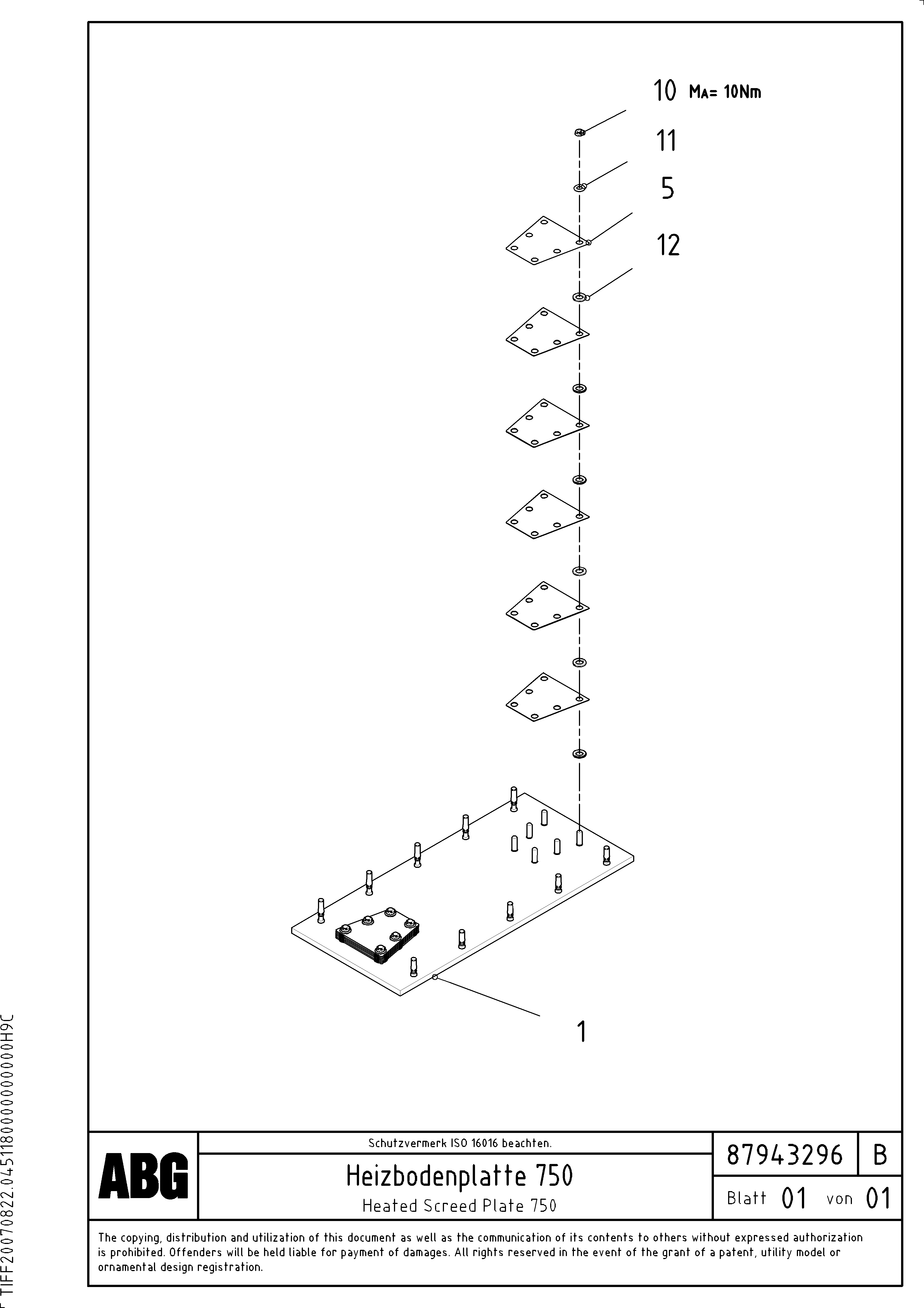 Схема запчастей Volvo VDT-V 78 GTC - 71972 Heated base plate for extension VDT-V 78 GTC ATT. SCREEDS 2,5 - 9,0M AGB8820, AGB8820B