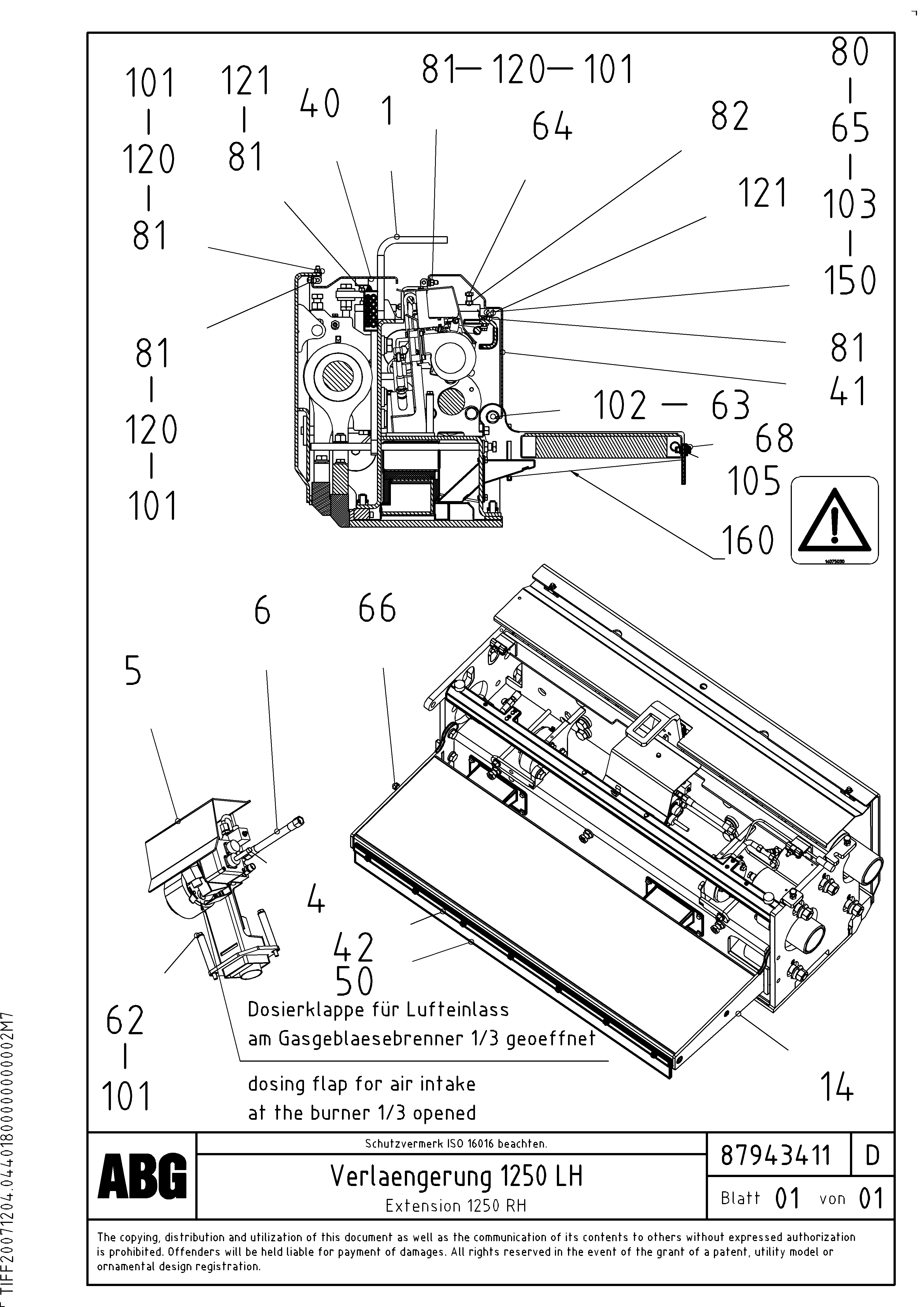 Схема запчастей Volvo VDT-V 88 GTC - 73124 Extension screed VDT-V 88 GTC ATT. SCREEDS 3,0 - 9,0M ABG8820/ABG8820B
