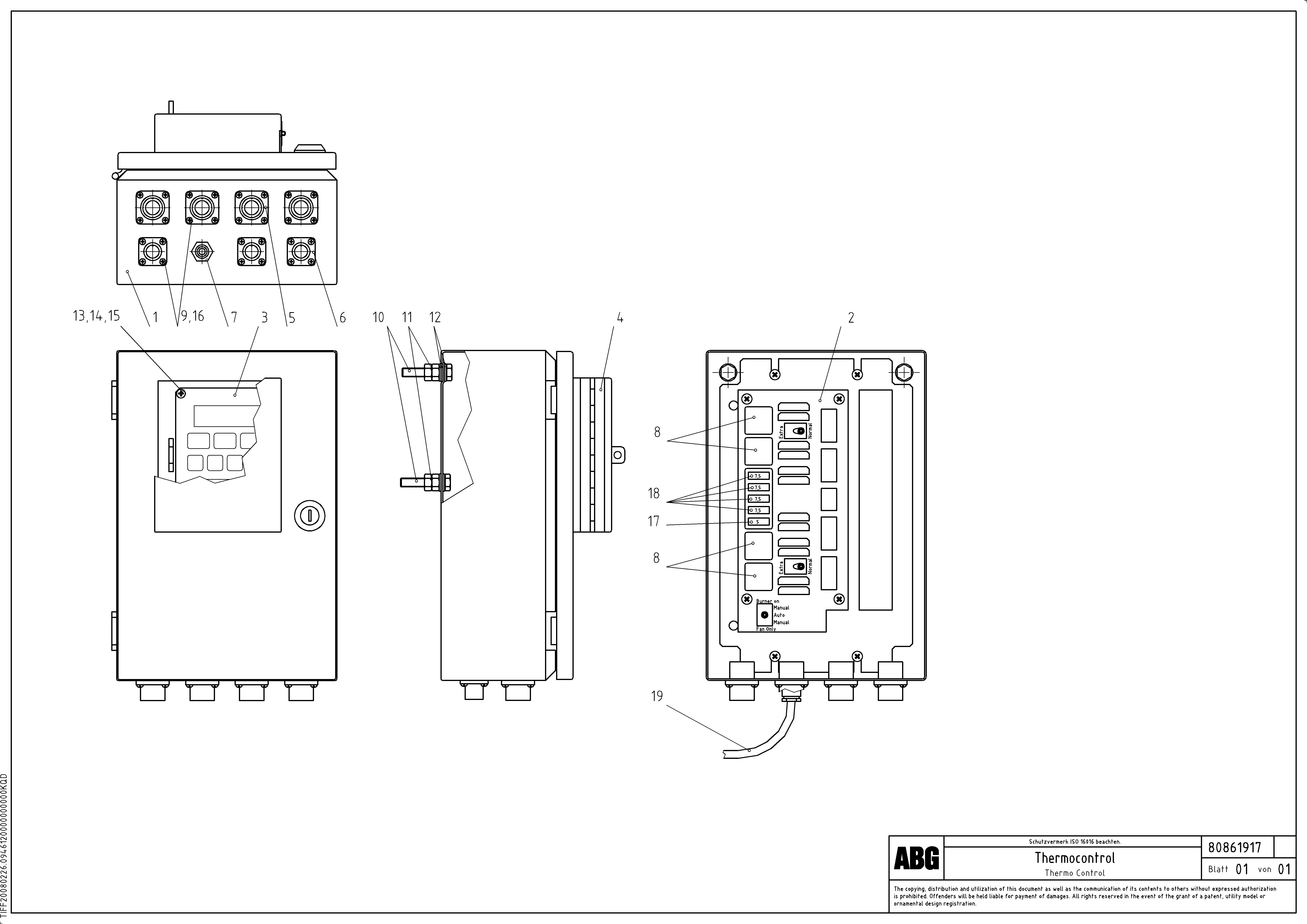 Схема запчастей Volvo VDT-V 88 GTC - 104043 Thermo Control VDT-V 88 GTC ATT. SCREEDS 3,0 - 9,0M ABG9820